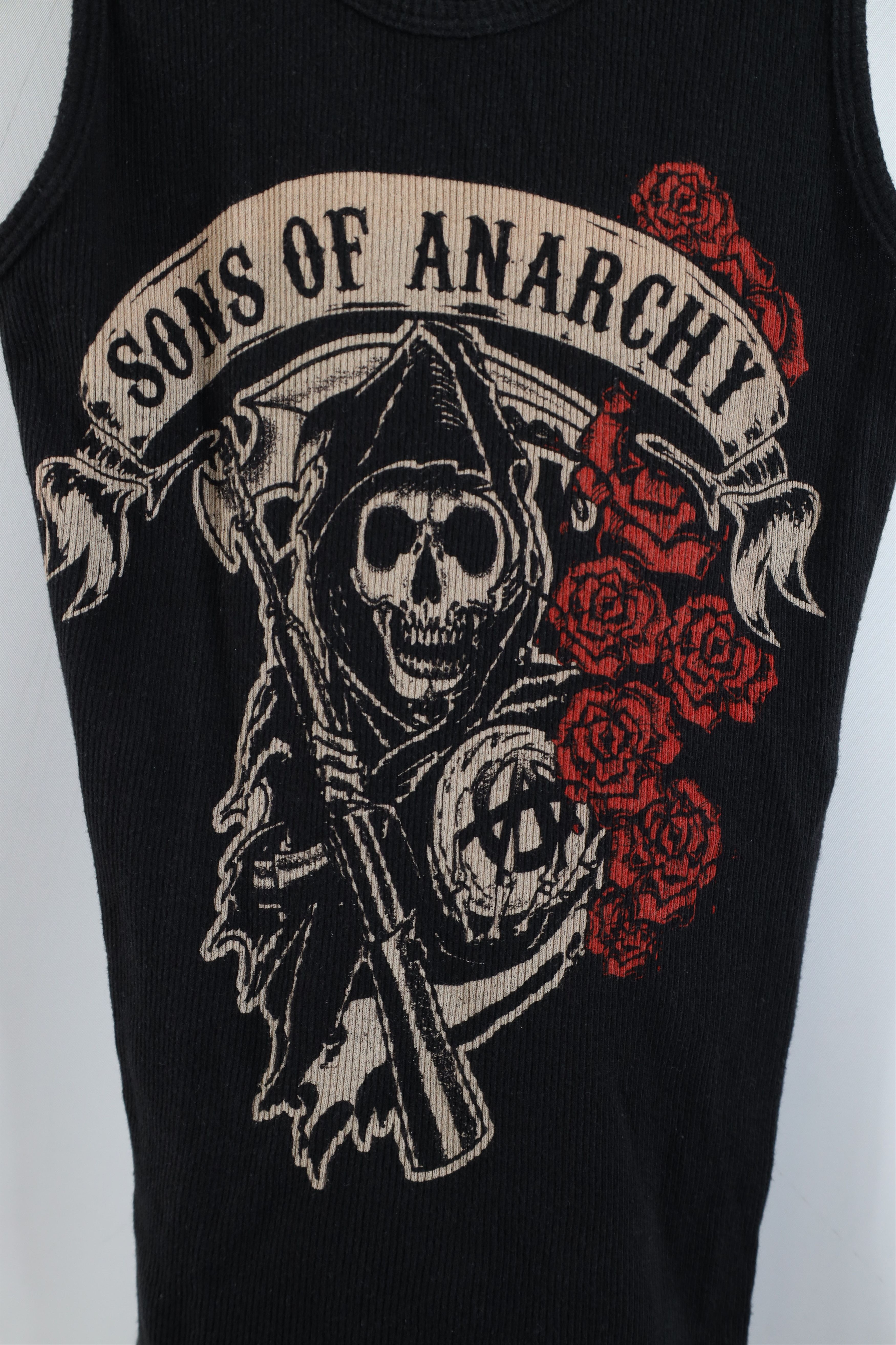 Vintage Vintage Y2K Sons of Anarchy Rose Ribbed Tank Top T-Shirt Size M / US 6-8 / IT 42-44 - 4 Thumbnail