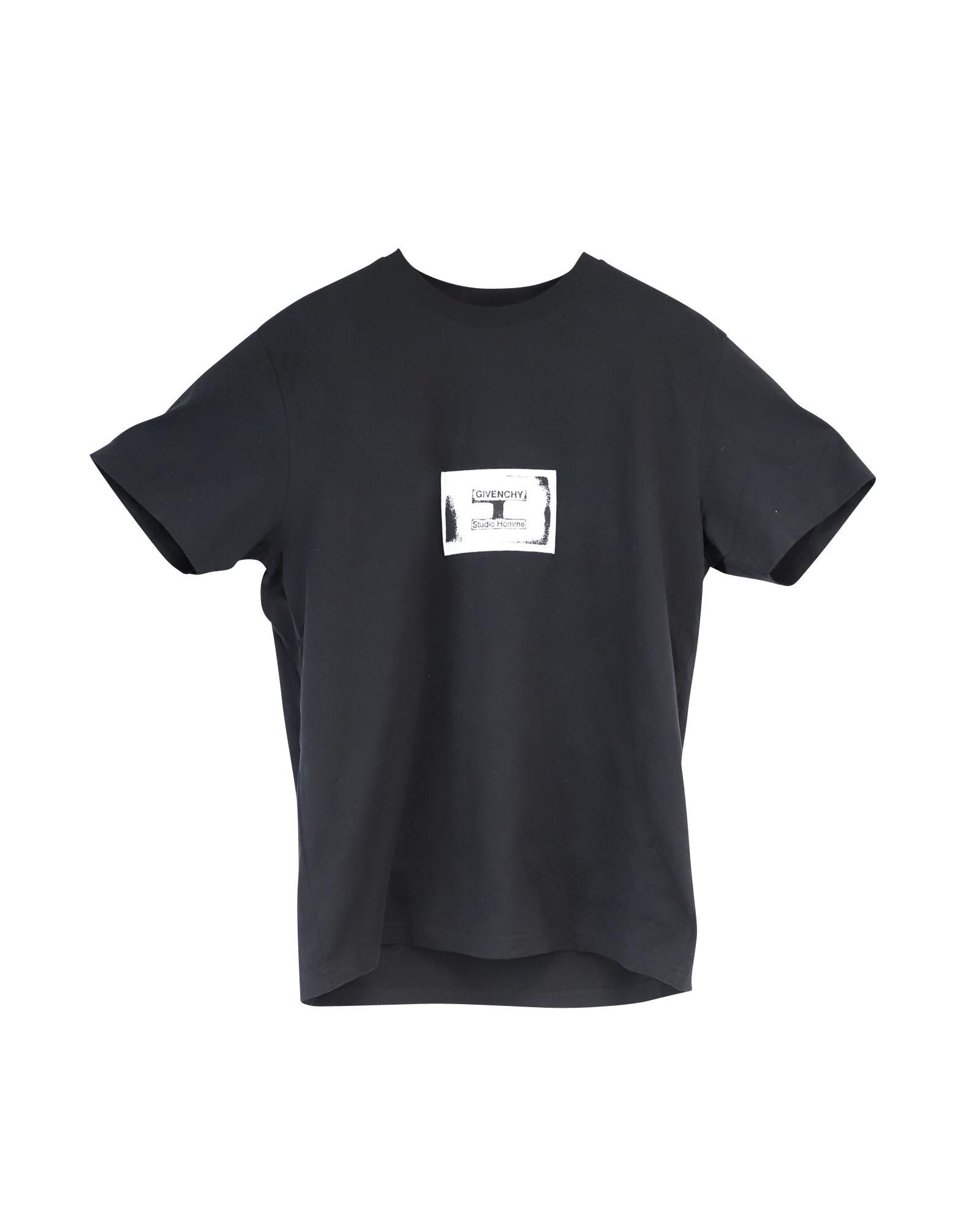 image of Graphic Logo Black Cotton T-Shirt By Givenchy, Men's (Size XS)