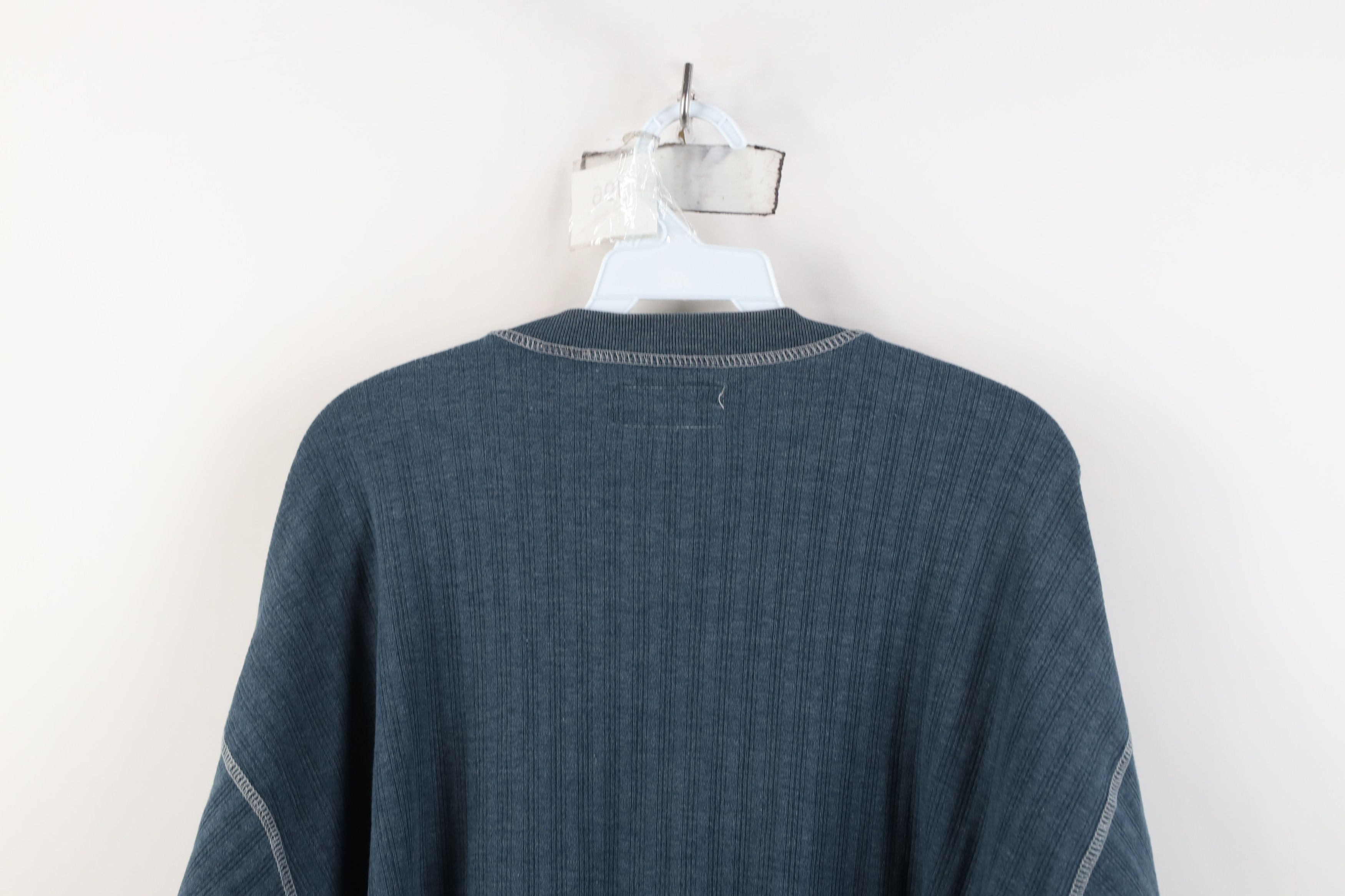 Vintage Vintage 90s Streetwear Blank Ribbed Knit Henley T-Shirt Size US L / EU 52-54 / 3 - 13 Thumbnail