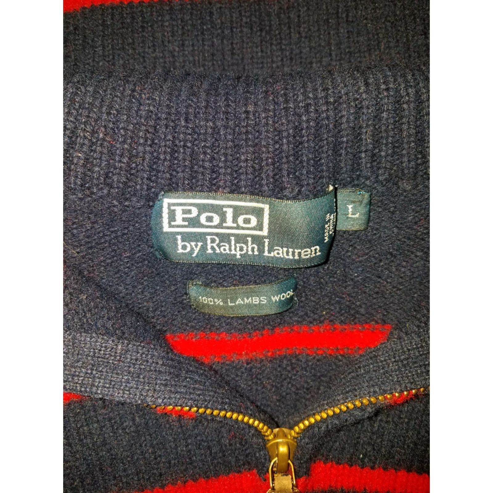 Polo Ralph Lauren VINTAGE Polo Ralph Lauren Sweater Pullover 1/4 Lambs Wool Mens L Blue Wool Pullover Mens L Size US L / EU 52-54 / 3 - 5 Thumbnail