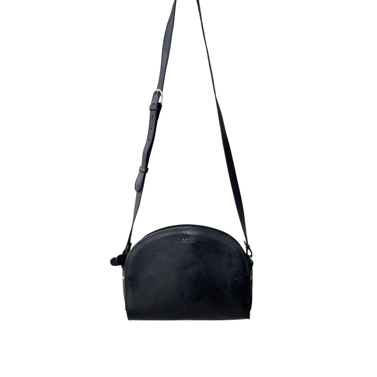 A.P.C. × Genuine Leather A.P.C Rue Madame Paris Demi-Lune Full Leather Crossbody Bag Size ONE SIZE - 1 Thumbnail