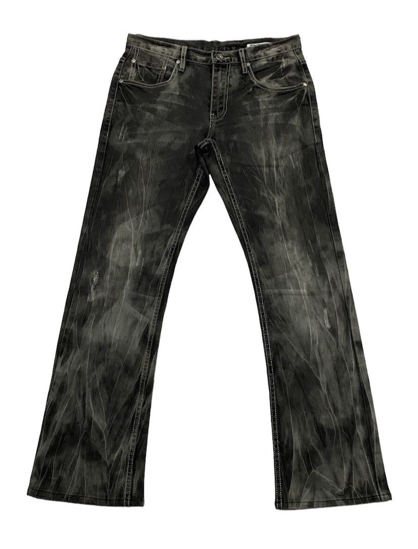 If Six Was Nine × Japanese Brand Semanticdesign Flare Smoke Wash Denim Pants Size US 30 / EU 46 - 2 Thumbnail