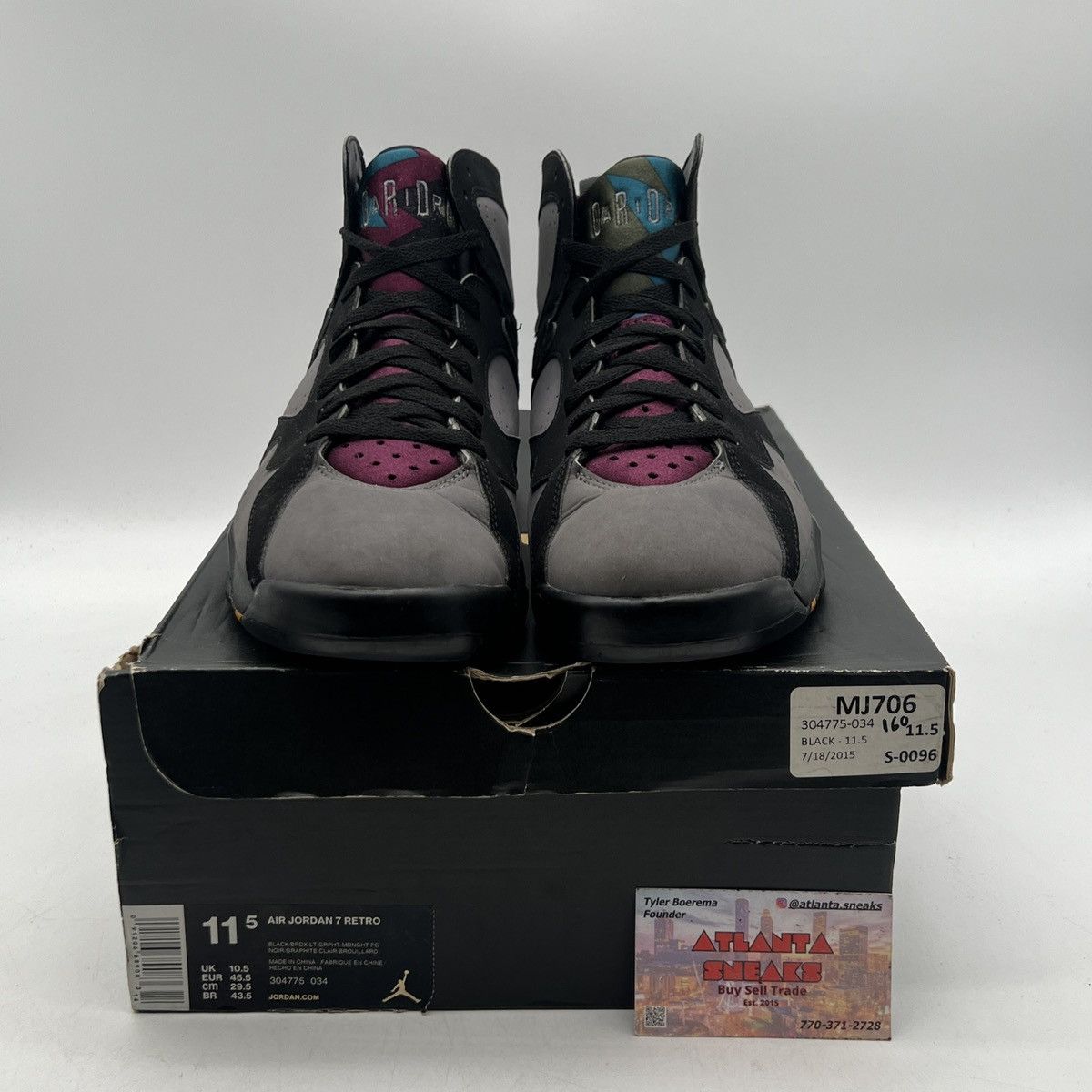 Jordan Brand Air Jordan 7 Bordeaux Size US 11.5 / EU 44-45 - 2 Thumbnail