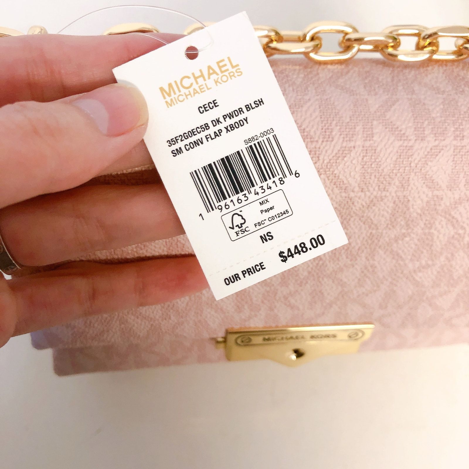 Michael Kors (E)Michael Kors 35F2G0EC5B CECE EXTRA SMALL IN POWDER BLUSH Size ONE SIZE - 9 Thumbnail