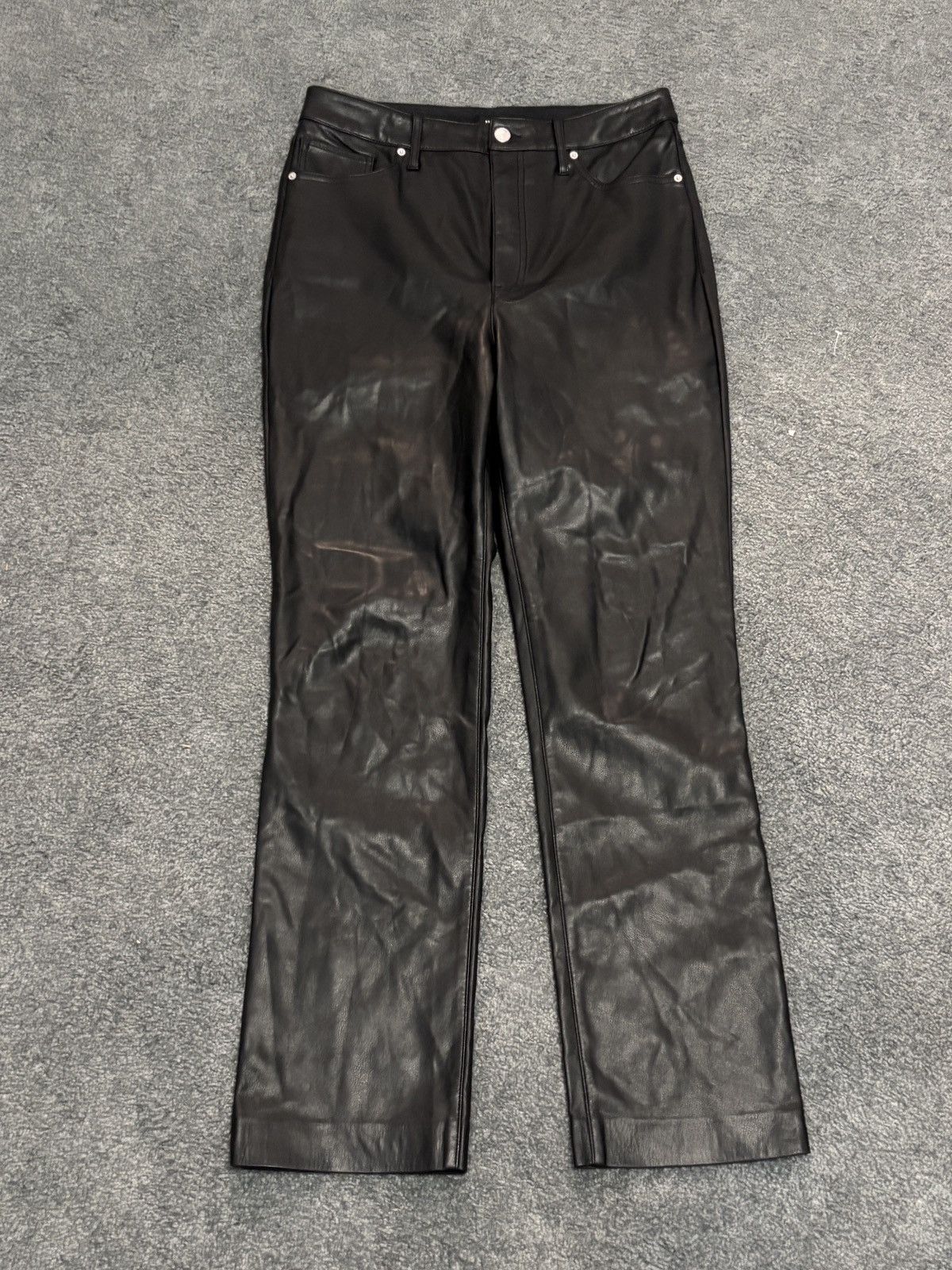 Express Express 90s slim Super High Rise Faux Leather Pants - sz 10R Size 32" / US 10 / IT 46 - 1 Thumbnail