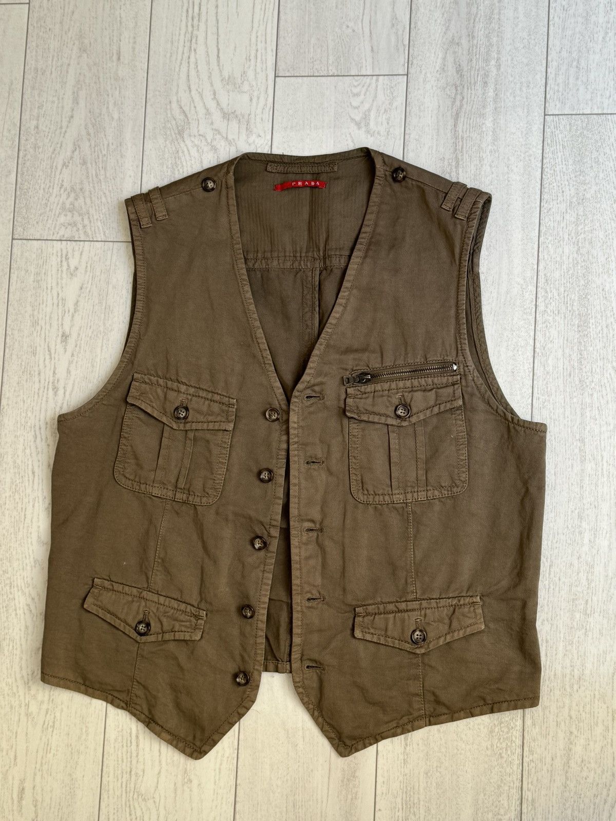 Prada !rare Prada cargo vest USA Y2K 90s Streetwear leather label Size US S / EU 44-46 / 1 - 1 Thumbnail