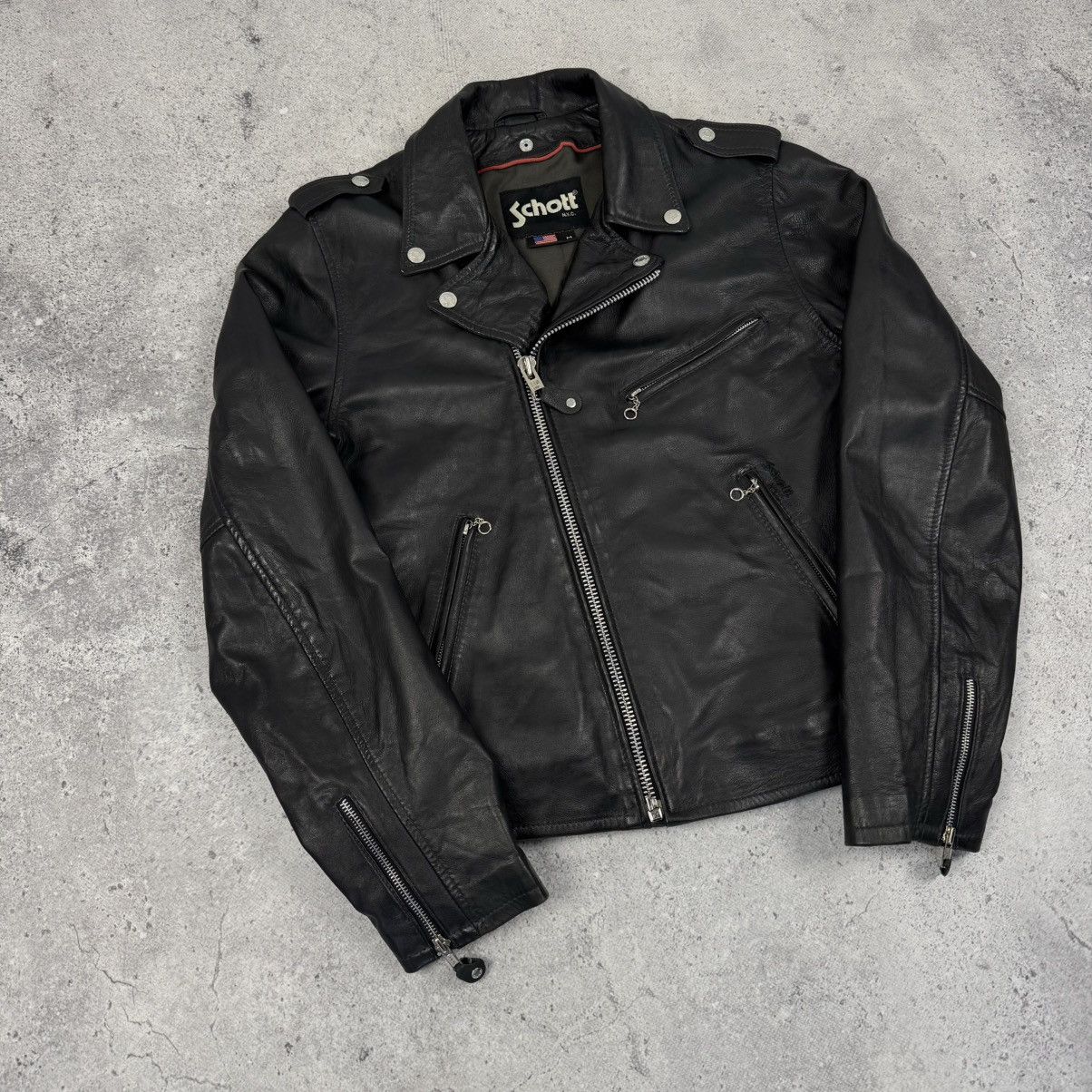 Schott Rare Schott Perfecto Johnny Hallyday Leather Biker Jacket Size US M / EU 48-50 / 2 - 6 Thumbnail