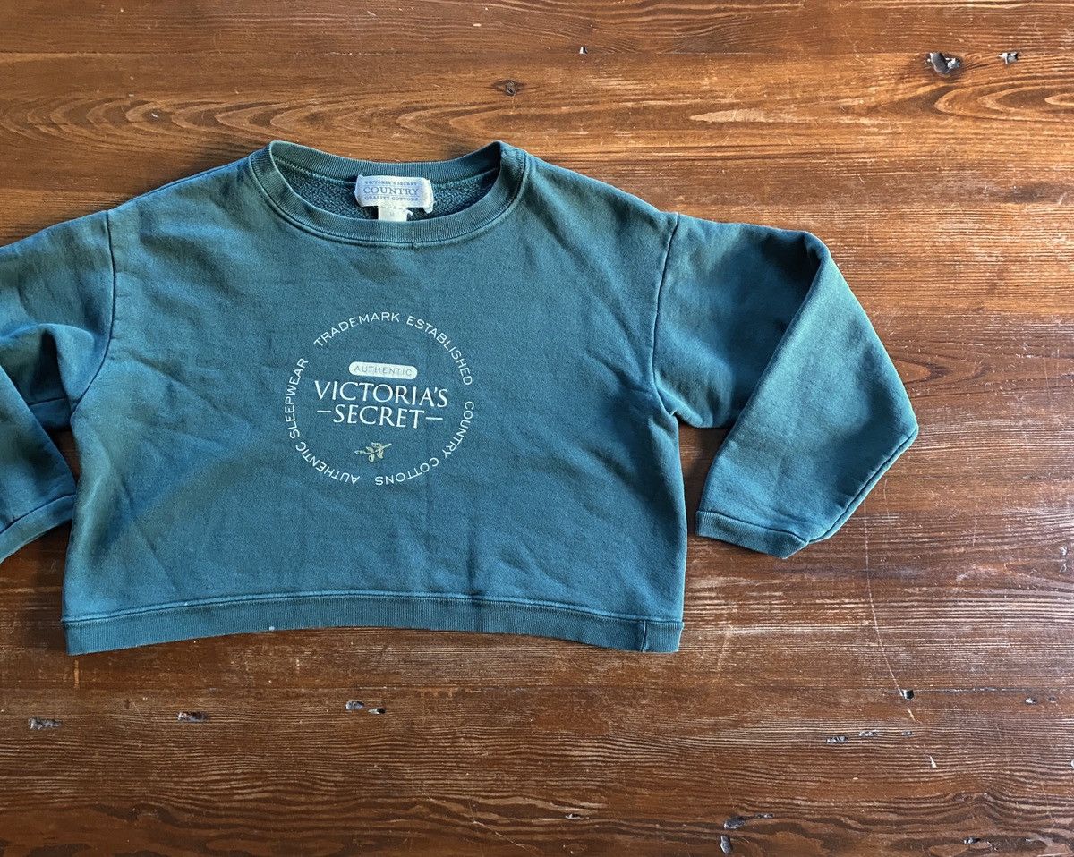 Victoria's Secret × Vintage Vintage 90’s Victoria’s Secret Cropped Crewneck Sweatshirt Size M / US 6-8 / IT 42-44 - 1 Thumbnail