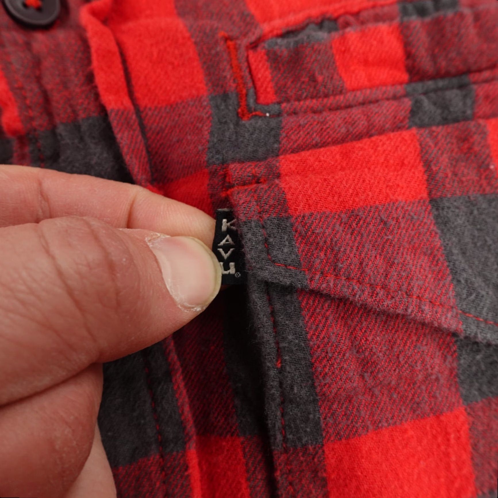 KAVU VINTAGE KAVU Shirt Mens Medium Plaid Flannel Button-Up Outdoor Cotton Red Black 90s Mens Size US M / EU 48-50 / 2 - 6 Thumbnail