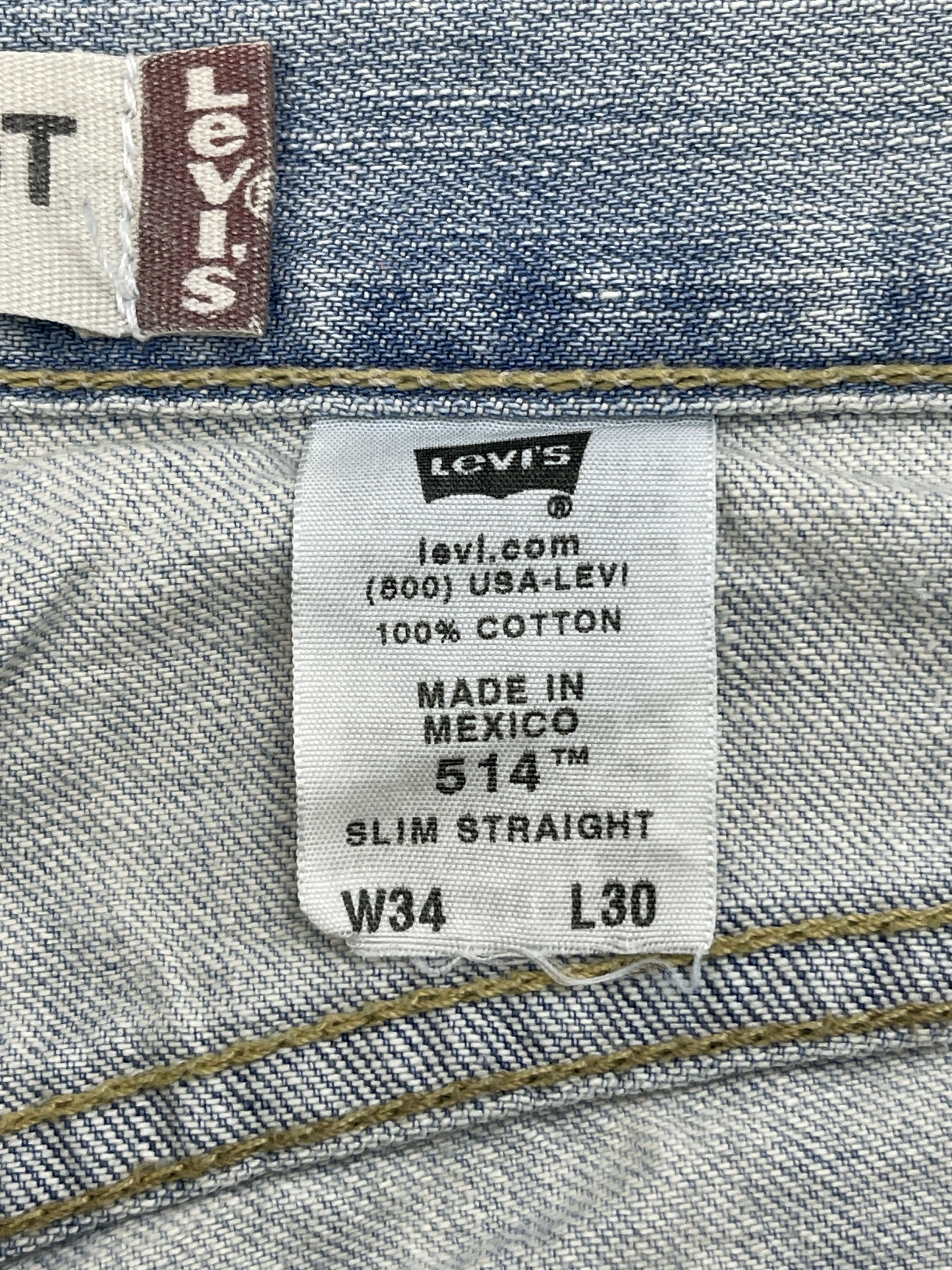 Levi's Vintage Levis 514 Slim Straight Light Wash Jeans DP2488 Size US 34 / EU 50 - 8 Thumbnail