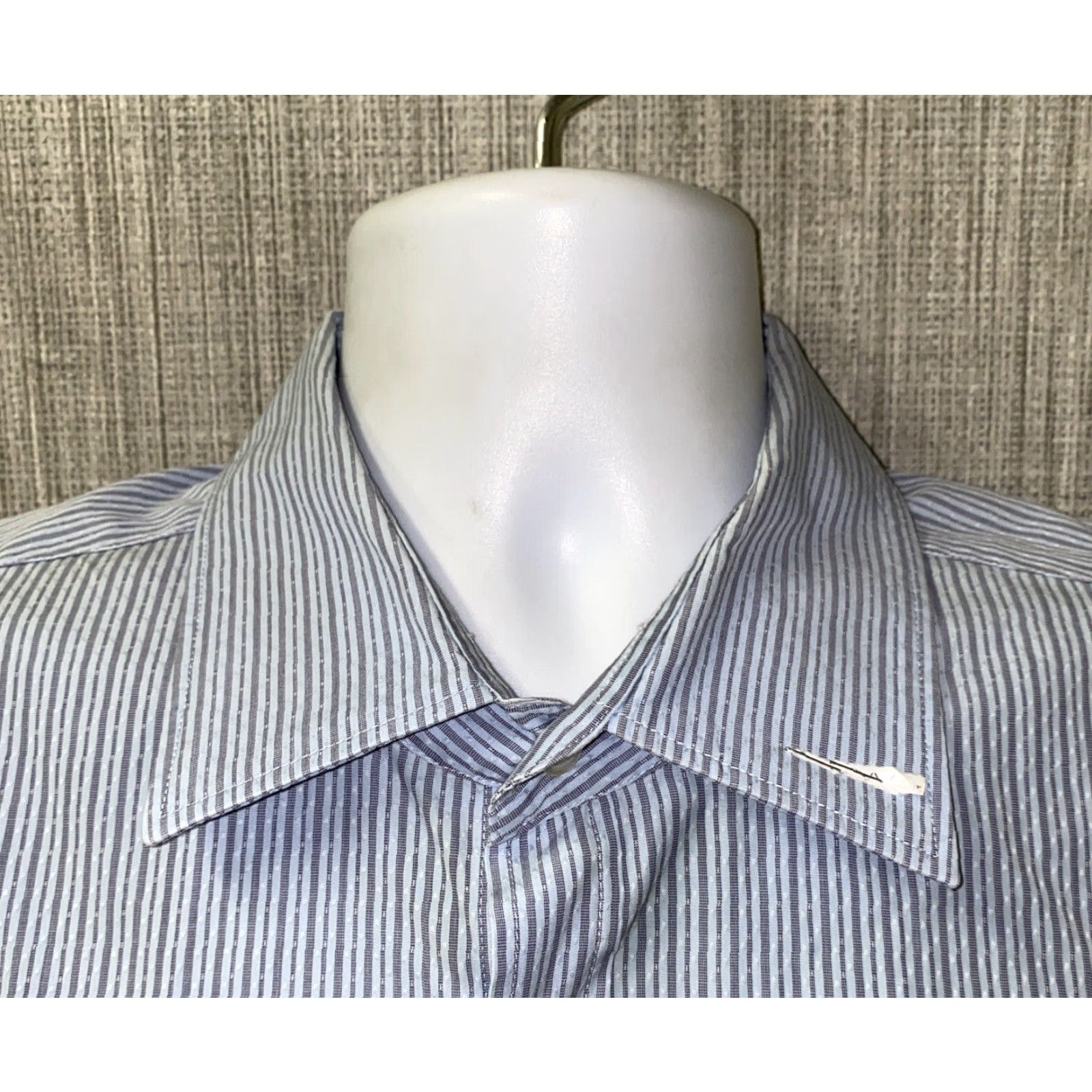 Hugo Boss Hugo Boss Men Blue Striped Long Sleeve Cotton Button-Down Shirt 2XL Size US XXL / EU 58 / 5 - 3 Thumbnail