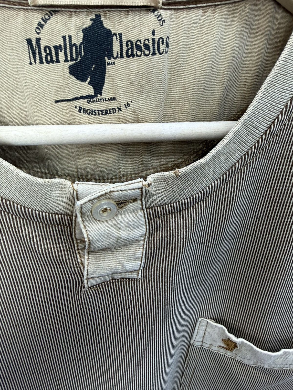 Marlboro Classics Vintage Marlboro Classics Ribbed Pocket T-Shirt Size 52 Size US L / EU 52-54 / 3 - 5 Thumbnail