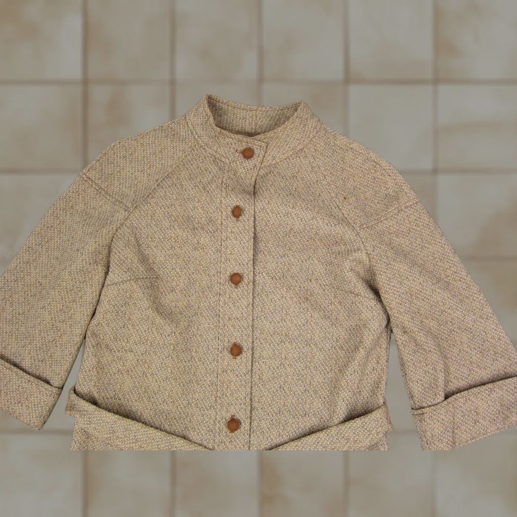 Vintage VINTAGE Country Miss Jacket Womens 10 Brown Belted Tweed 60s Long Sleeve Nylon Coat Trench Button Pockets Casual Made in USA Size L / US 10 / IT 46 - 1 Thumbnail