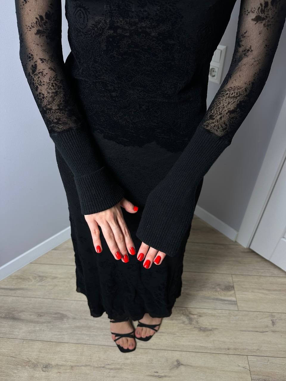Jean Paul Gaultier Jean Paul Gaultier Sheer Mesh Velvet Pattern Maxi Dress Size S / US 4 / IT 40 - 3 Thumbnail