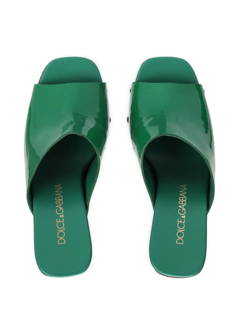 Dolce & Gabbana o1y0925 Geometric Heel Mules in Emerald Green Size US 5.5 / IT 35.5 - 3 Thumbnail