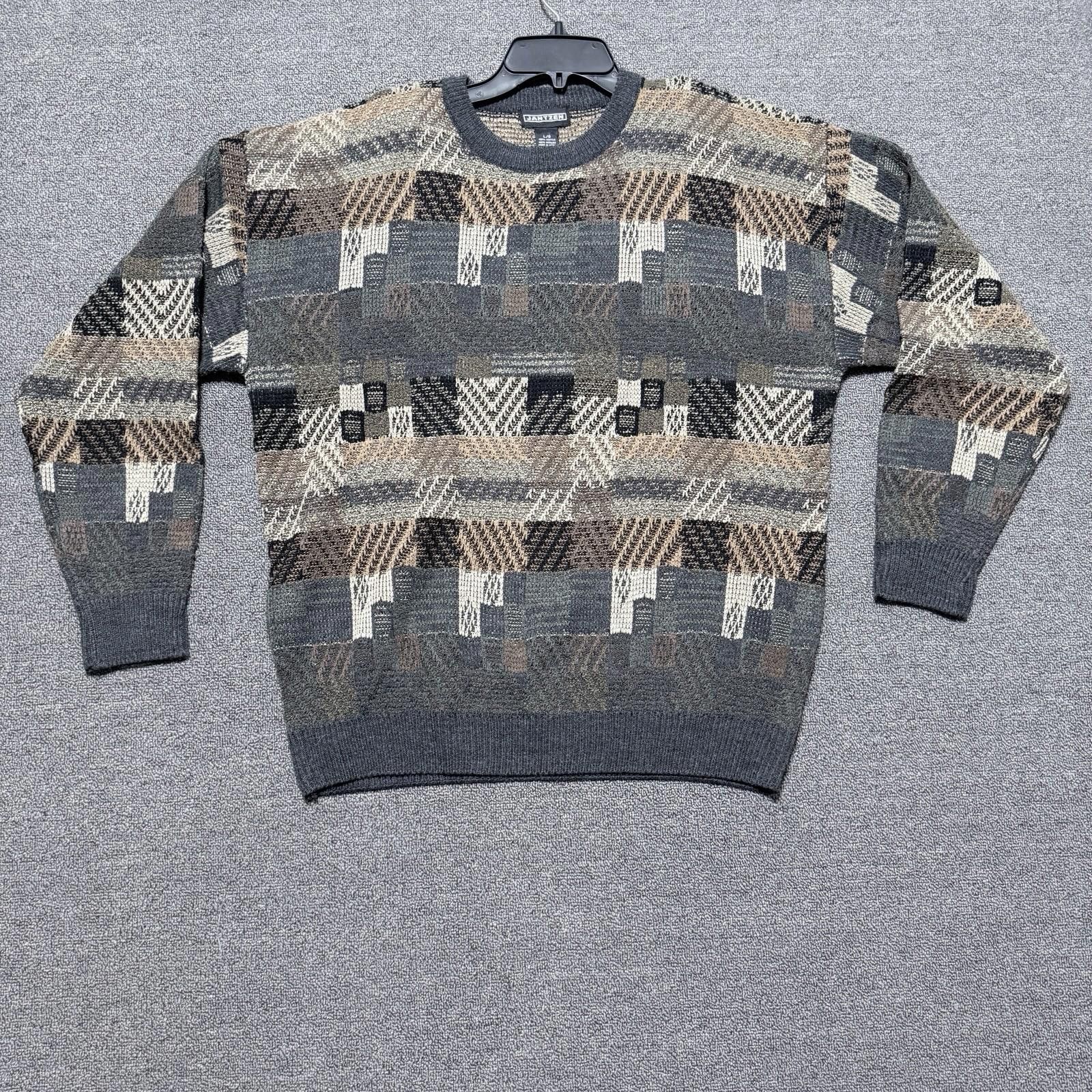 Jantzen NWT Vintage Jantzen Geometric Jacquard Sweater Mens L 90s Size US L / EU 52-54 / 3 - 1 Thumbnail