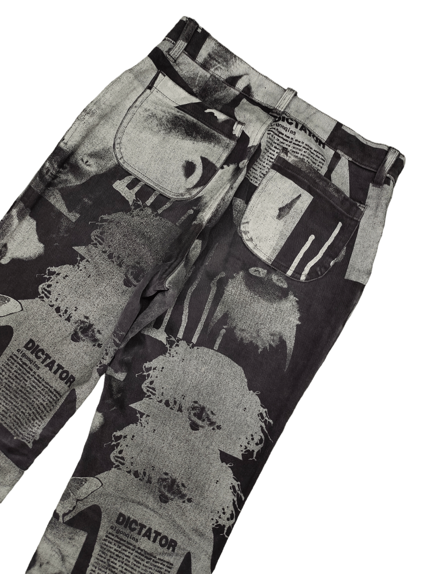 Jean Paul Gaultier Flare Pants Algonquins 'Dictator' Printed Boot Cut Jpg Style Size US 27 - 14 Thumbnail