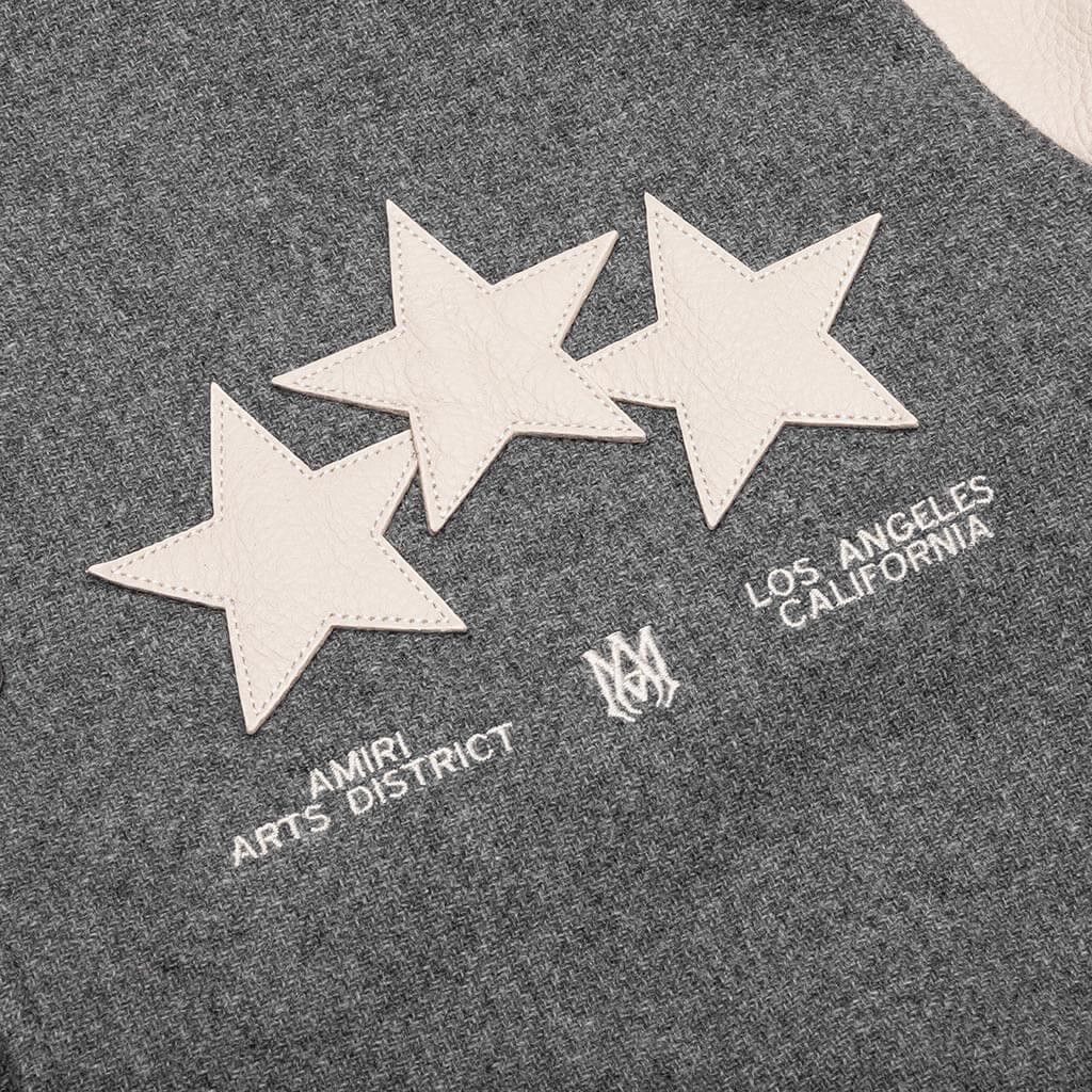 Amiri o1mle0725 Oversized Stars Varsity Jacket in Gray Size US L / EU 52-54 / 3 - 4 Thumbnail