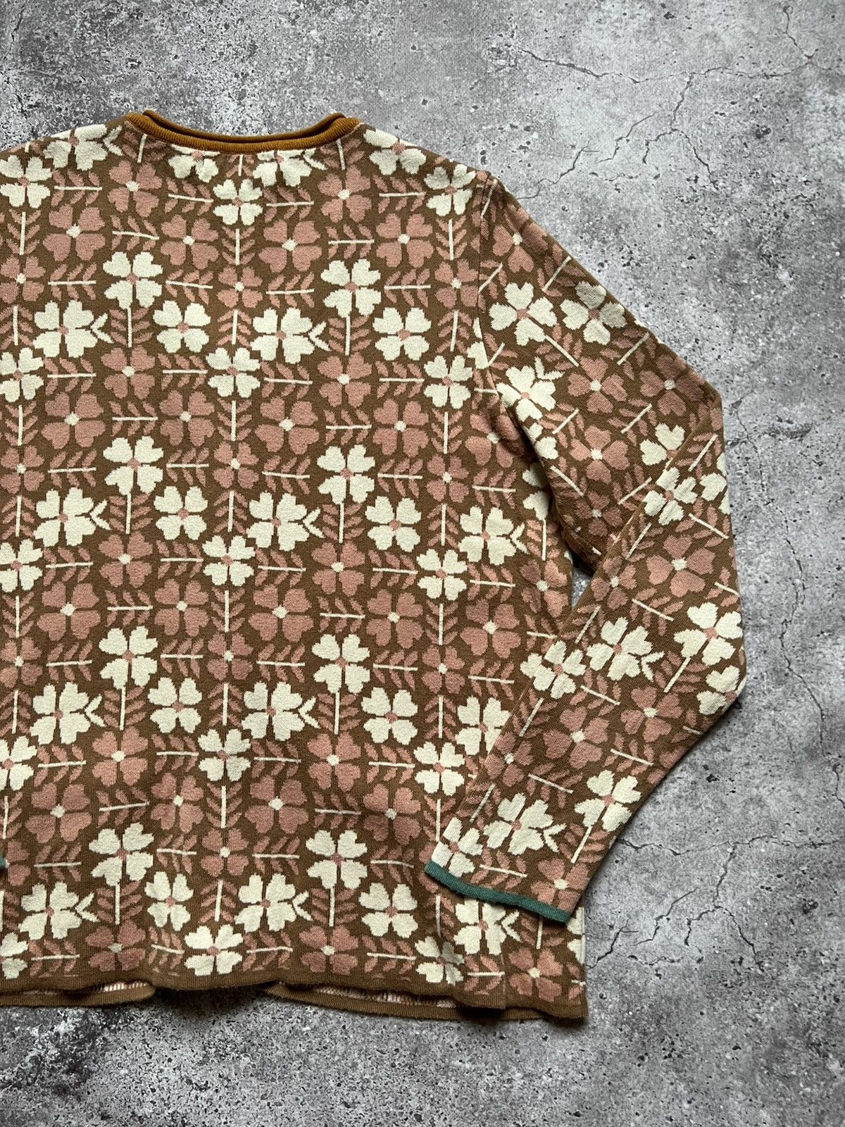 Designer Gudrun Sjoden Floral Print Cotton Cardigan Sweater Size M / US 6-8 / IT 42-44 - 12 Thumbnail
