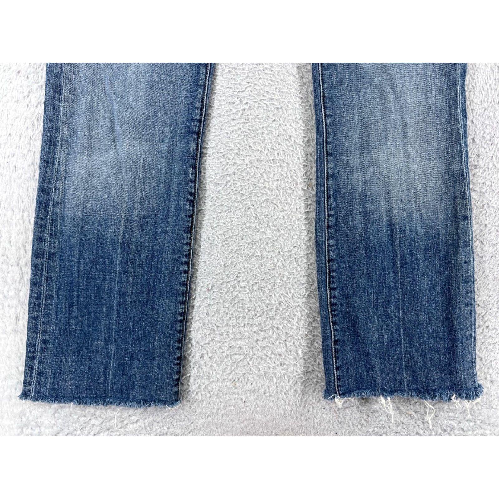 7 For All Mankind 7 For All Mankind Jeans Women 28 Blue Denim Bootcut Raw Hem Distressed Cotton Size 28" / US 6 / IT 42 - 5 Thumbnail