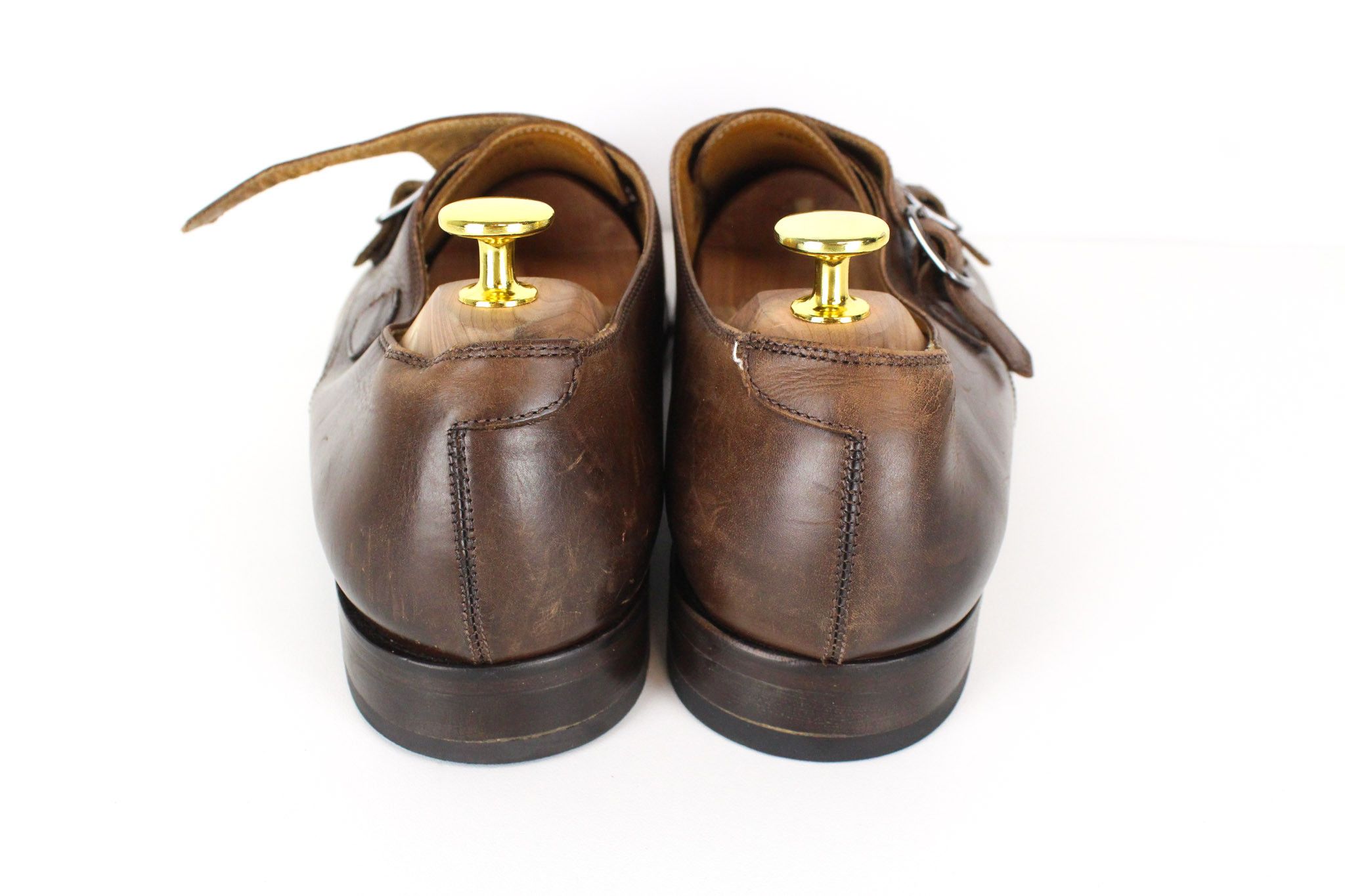 Suitsupply EU42.5 Mid Brown Leather Double Monk Shoes 73290 Size US 9.5 / EU 42-43 - 6 Thumbnail