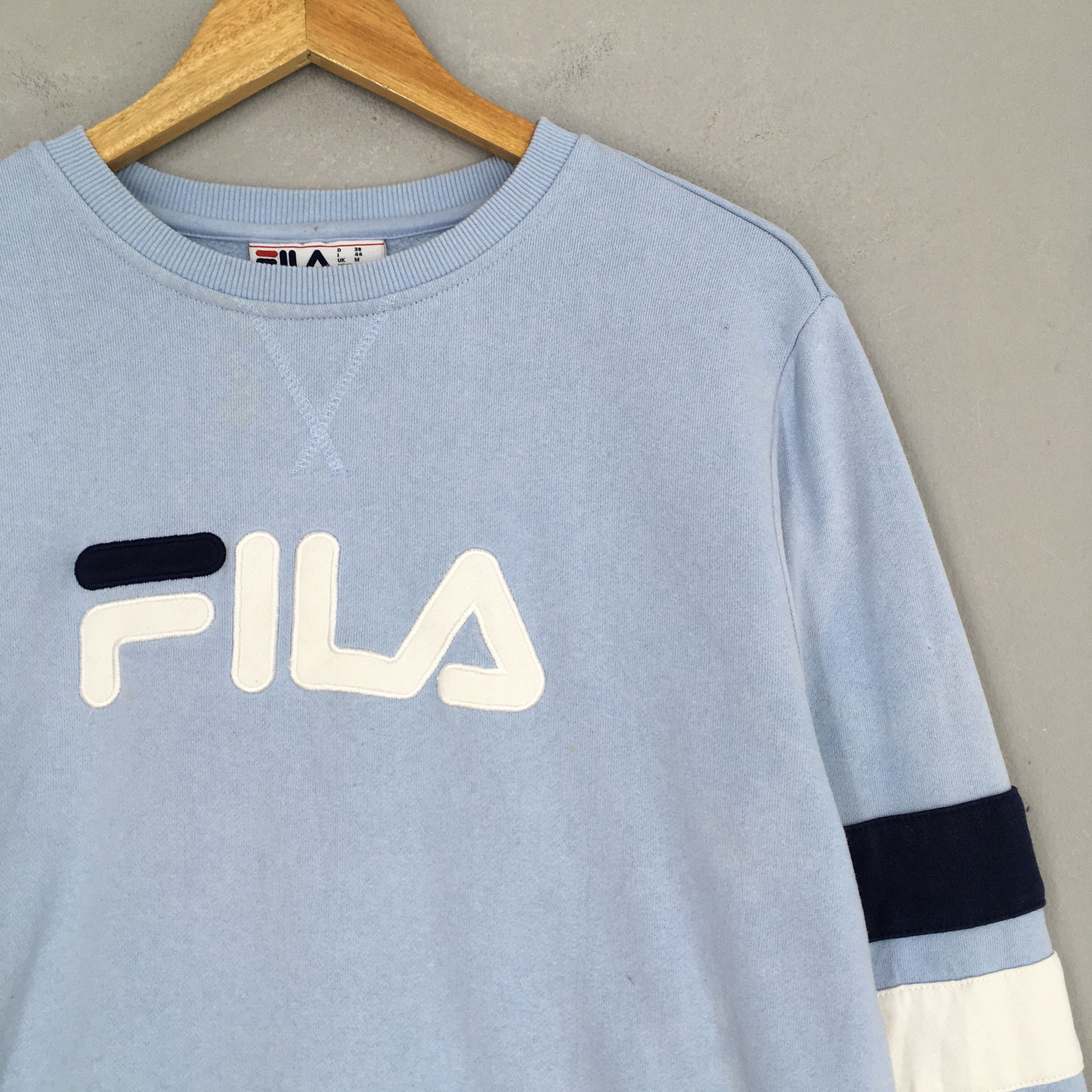 Fila × Vintage Vintage Fila Italia Light Blue Sweatshirt Medium Size US M / EU 48-50 / 2 - 2 Thumbnail