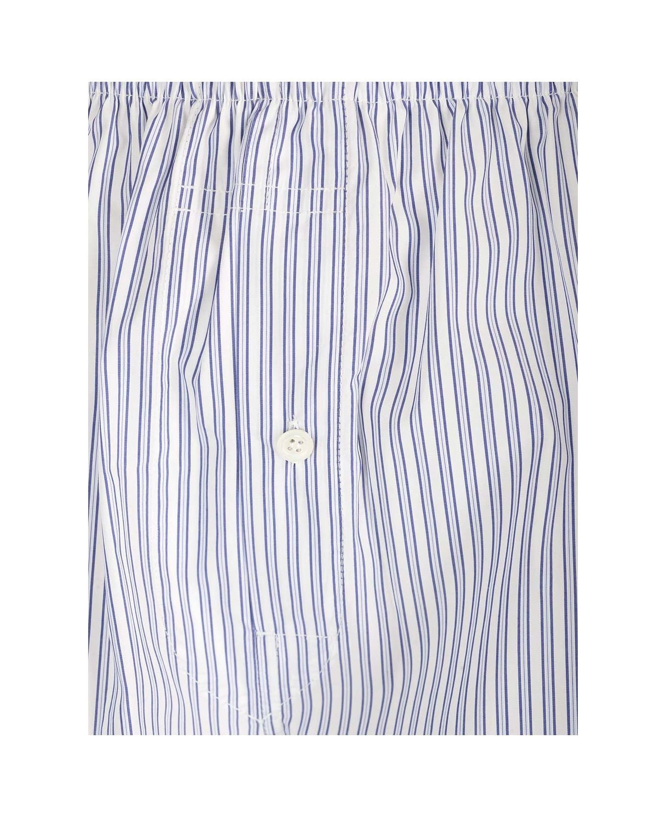 Maison Margiela o1y0625 Short in White/Blue Size 25" / US 0 / IT 36 - 4 Thumbnail