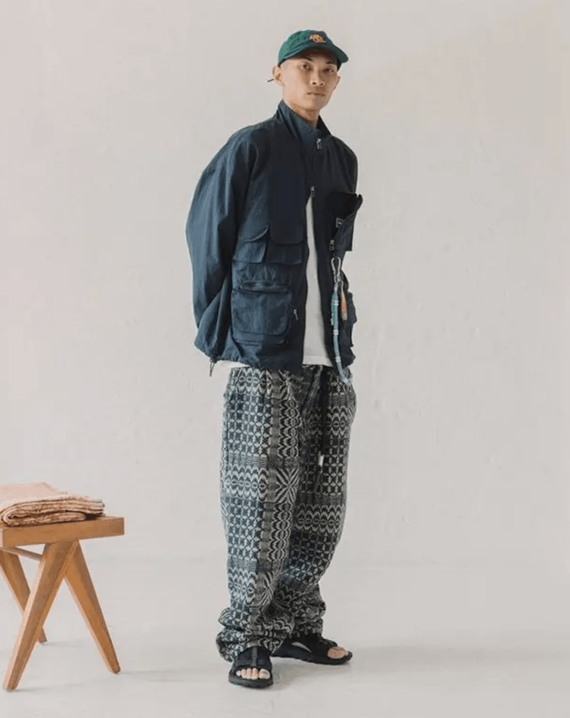 18 East 18 East Austin Navy/Tan Pleated Pant w/ Glenplaid Patchwork Size US 36 / EU 52 - 9 Thumbnail