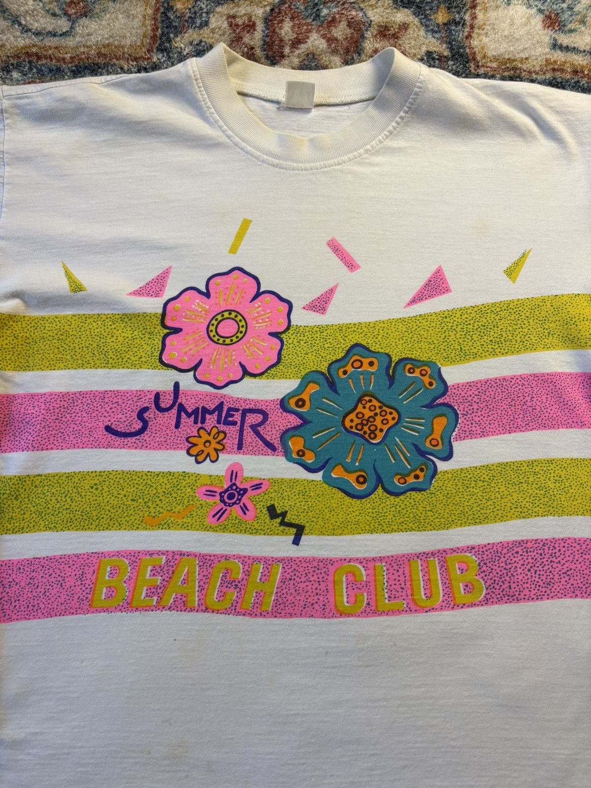 Vintage Vintage Summer Beach Club Flowers T-shirt Large Size US L / EU 52-54 / 3 - 4 Thumbnail