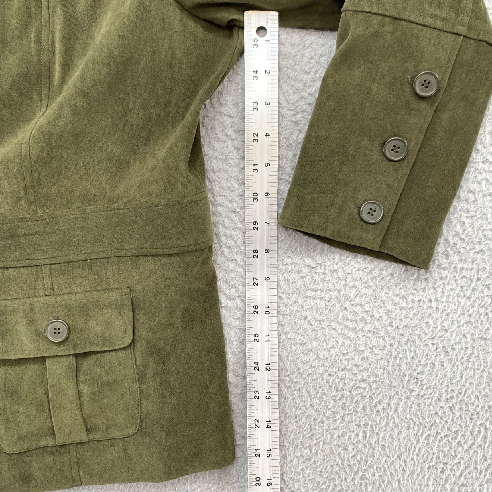 Vintage VINTAGE Norton Studio Women’s Green Button Up Jacket Plus Size 18 Jacket Womens Green Button Up Casual 90s? Size XXL / US 16-18 / IT 52-54 - 6 Thumbnail