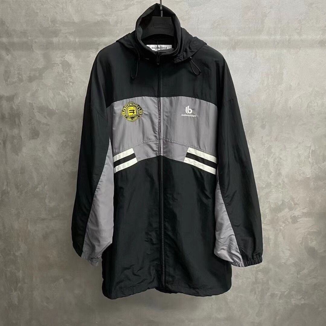 Balenciaga Balenciaga Black Gray Logo Embroidered Jacket Size US M / EU 48-50 / 2 - 1 Thumbnail