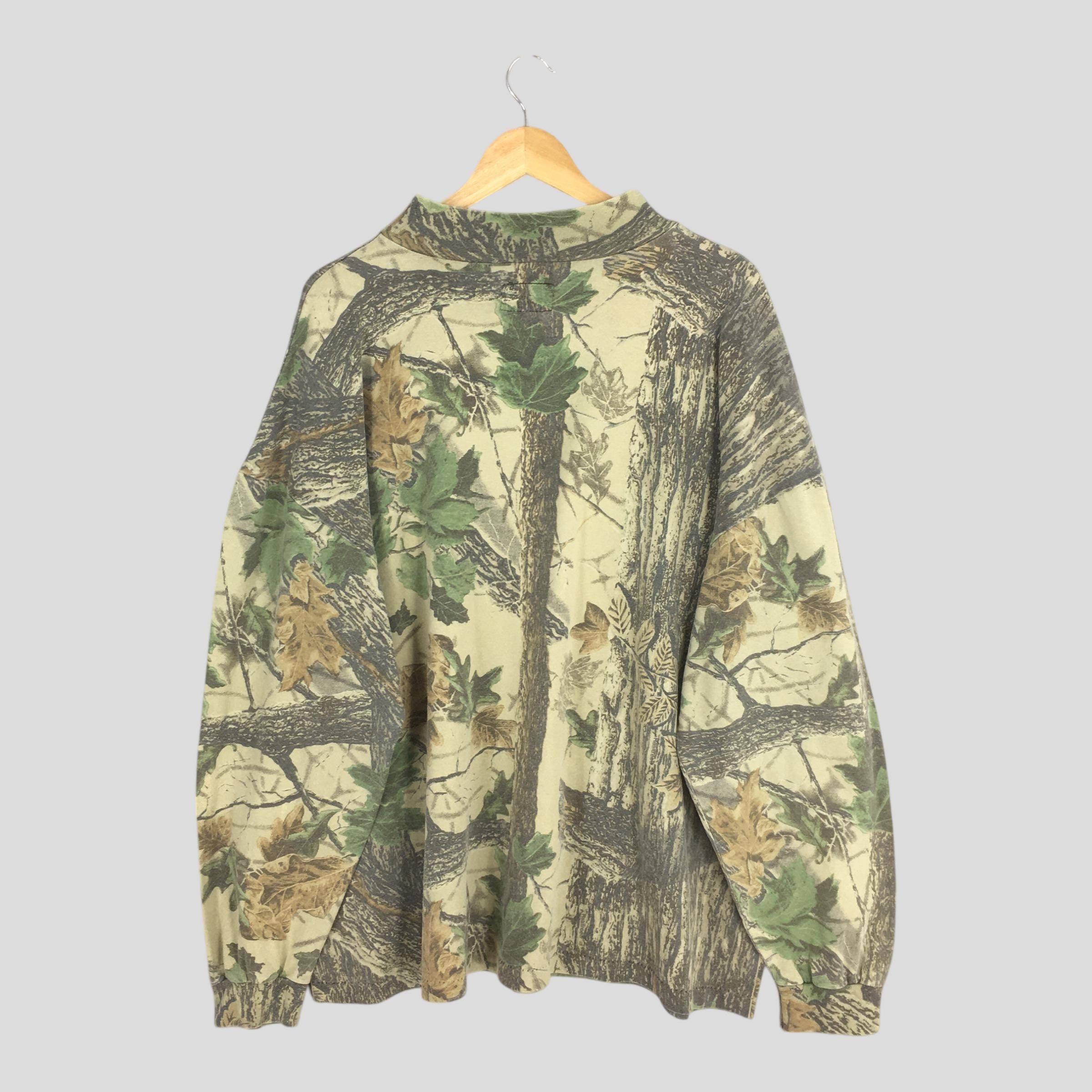 Mossy Oaks × Realtree Vintage 90s Duxbak Real Tree Camo Longsleeve Tshirt 3XLarge Size US XXL / EU 58 / 5 - 7 Thumbnail