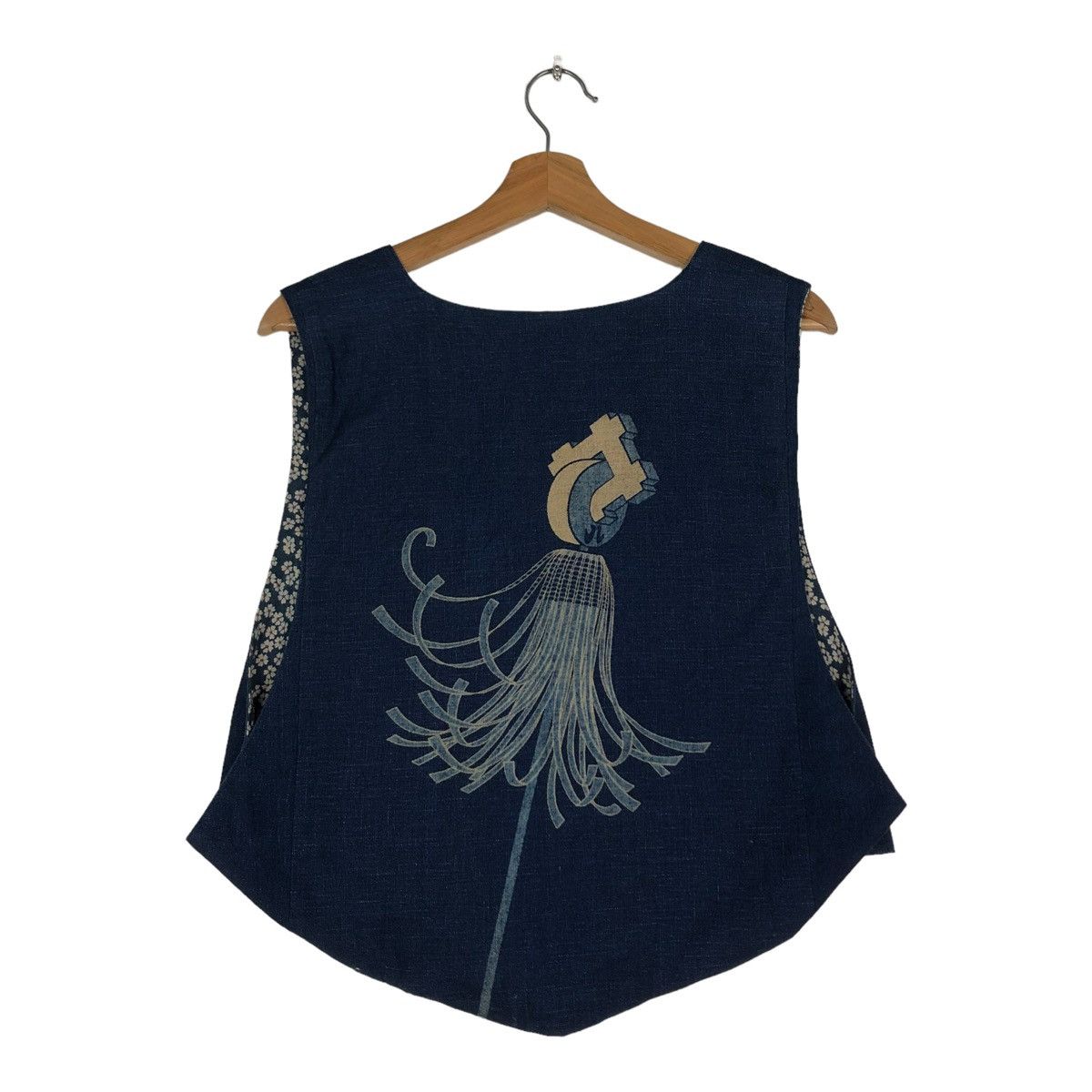 45rpm 🔥VINTAGE INDIGO BLUE BLUE JAPAN VEST BIG LOGO TRADITIONAL Size US S / EU 44-46 / 1 - 1 Thumbnail