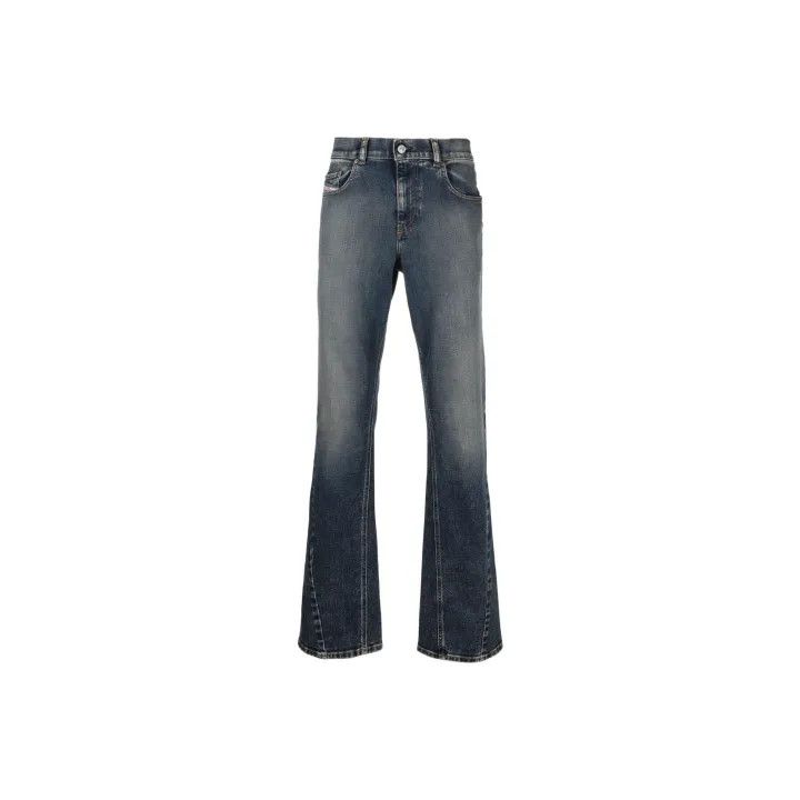 Diesel Diesel Blue Flared Distressed Denim Pants 0079 Size US 33 - 1 Thumbnail