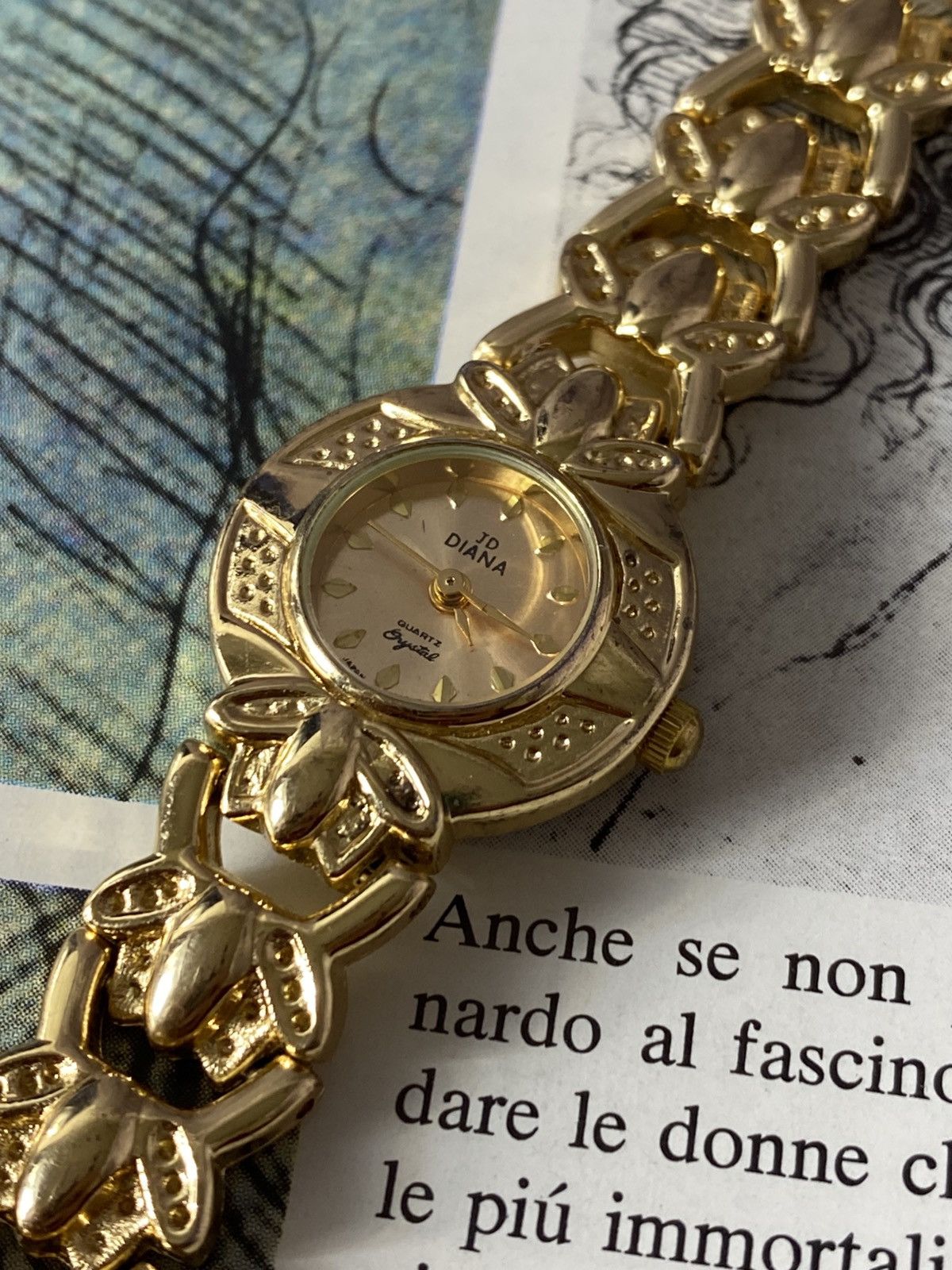 Japanese Brand Vintage JD Diana Gold Tone Ladies Cocktail Watch Japan Movt Size ONE SIZE - 2 Thumbnail