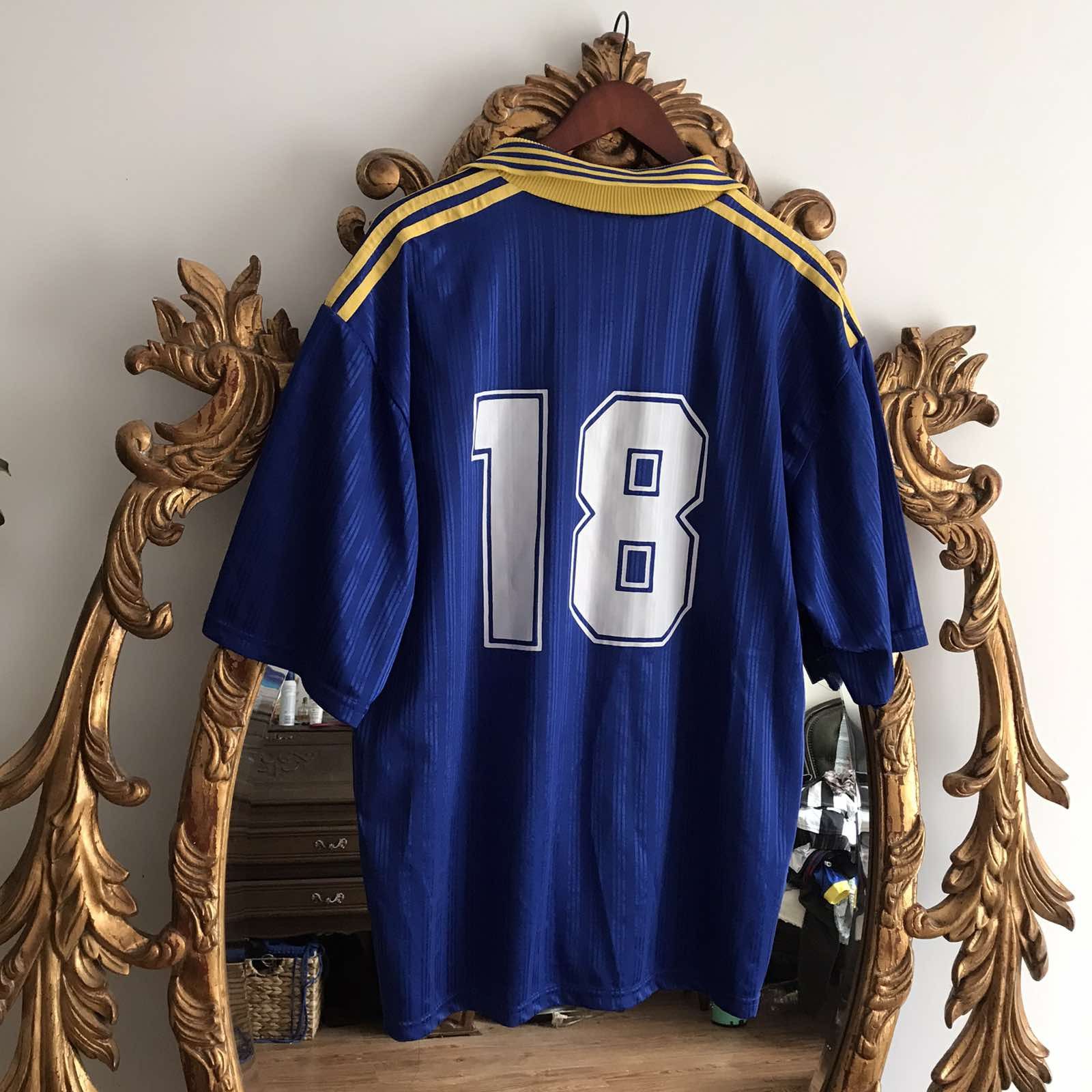 Adidas Rare Vintage Adidas Blockcore Soccer Jersey 90s Size US XXL / EU 58 / 5 - 3 Thumbnail