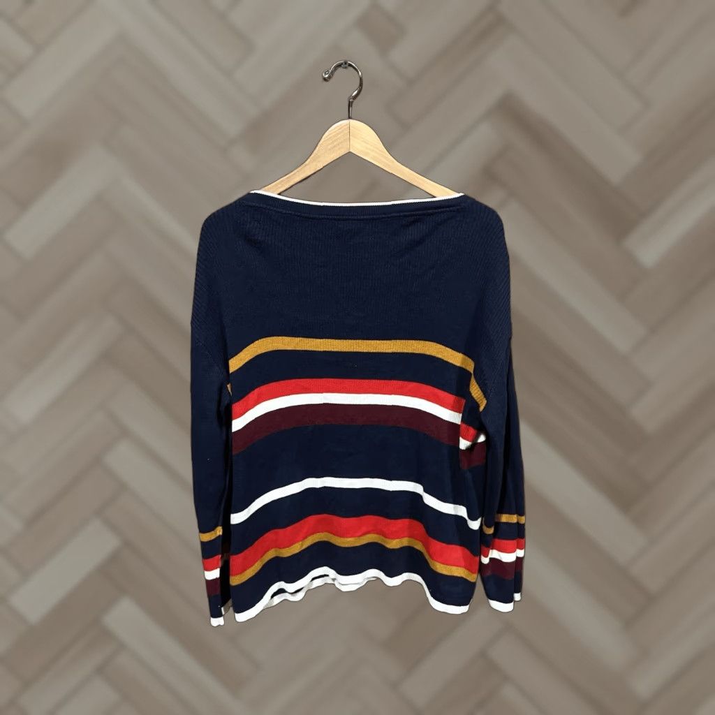 Tommy Hilfiger Tommy Hilfiger Womens Blue Knit Striped Pullover Sweatshirt Size XL Size XL / US 12-14 / IT 48-50 - 1 Thumbnail