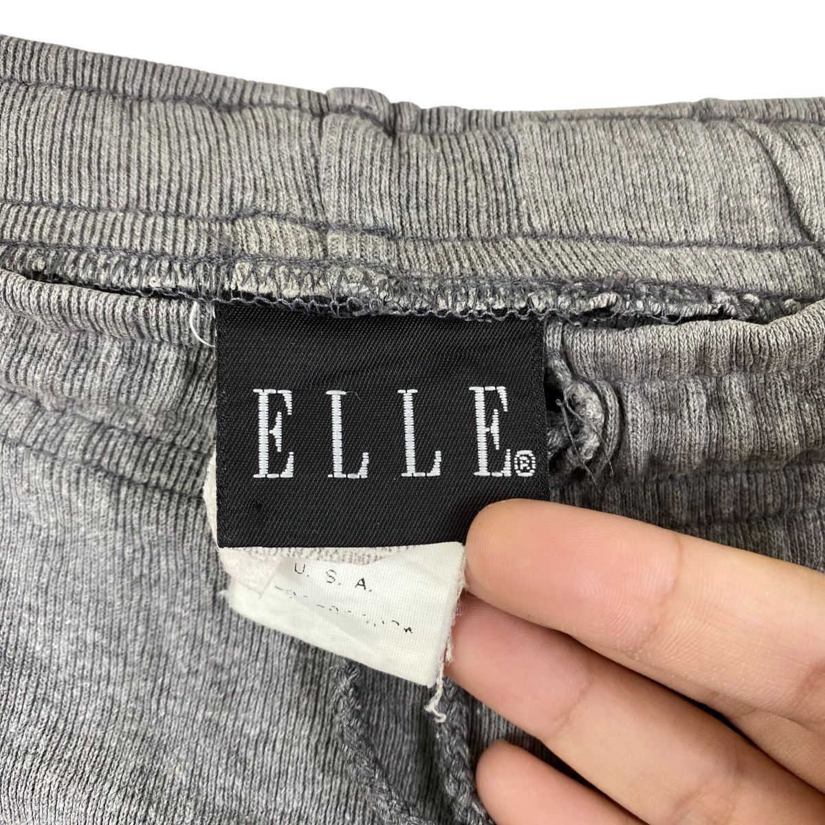 Vintage ELLE Grey Wool Jogger Trousers Casual Pant Size 33" - 6 Thumbnail
