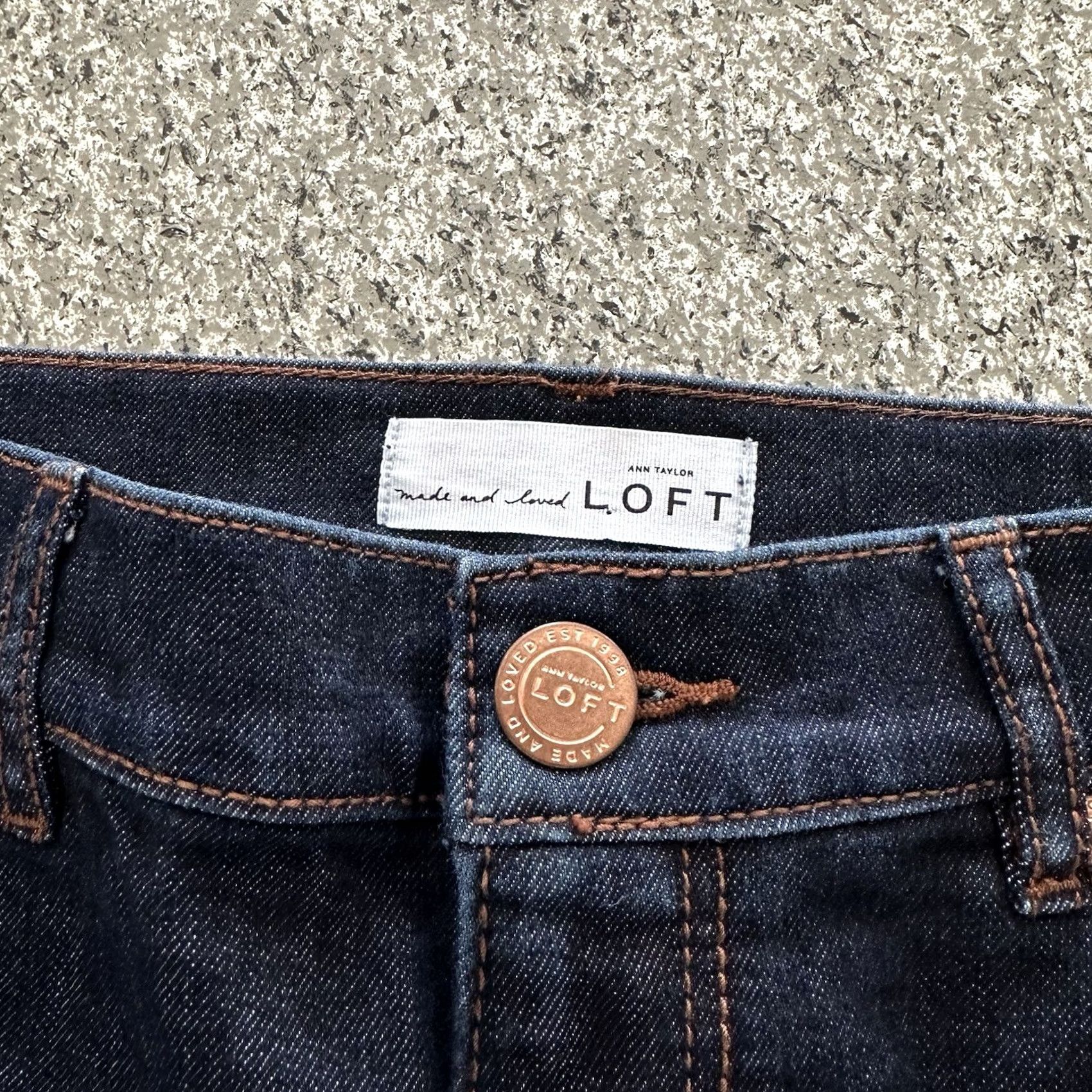 Loft LOFT Ann Taylor Loft Modern Jeans Skinny Womens 2 26x25 Dark Wash Stretch Denim 5-Pocket Womens Jeans Size 26" / US 2 / IT 38 - 2 Thumbnail