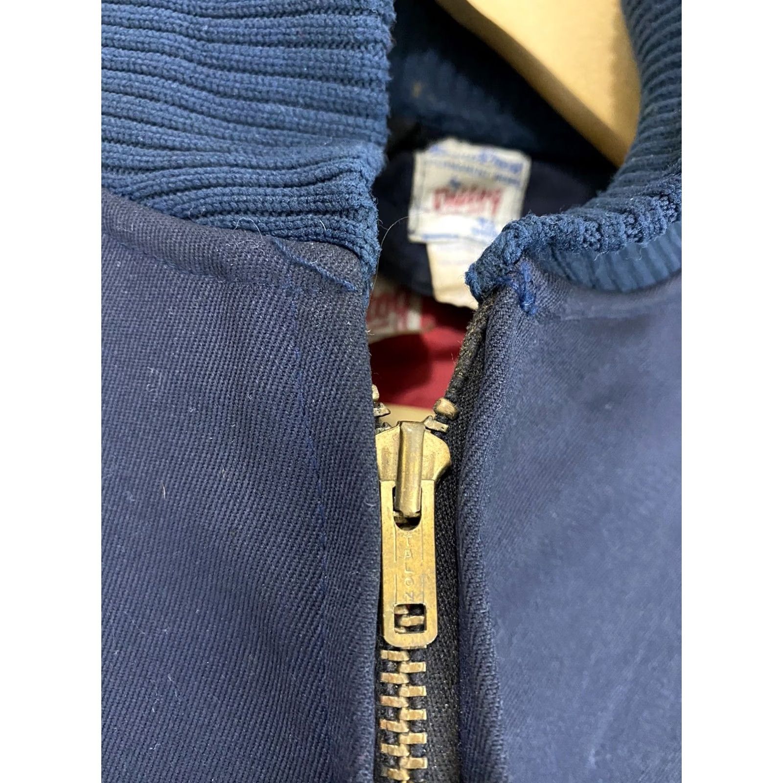 GAS VTG 60s Mobil Pegasus Gas Oil Service Station Chainstitch Talon Jacket 42 Short Mens Blue Unitog Comparable Mechanic Jacket Size US 42 / EU 58 - 5 Thumbnail