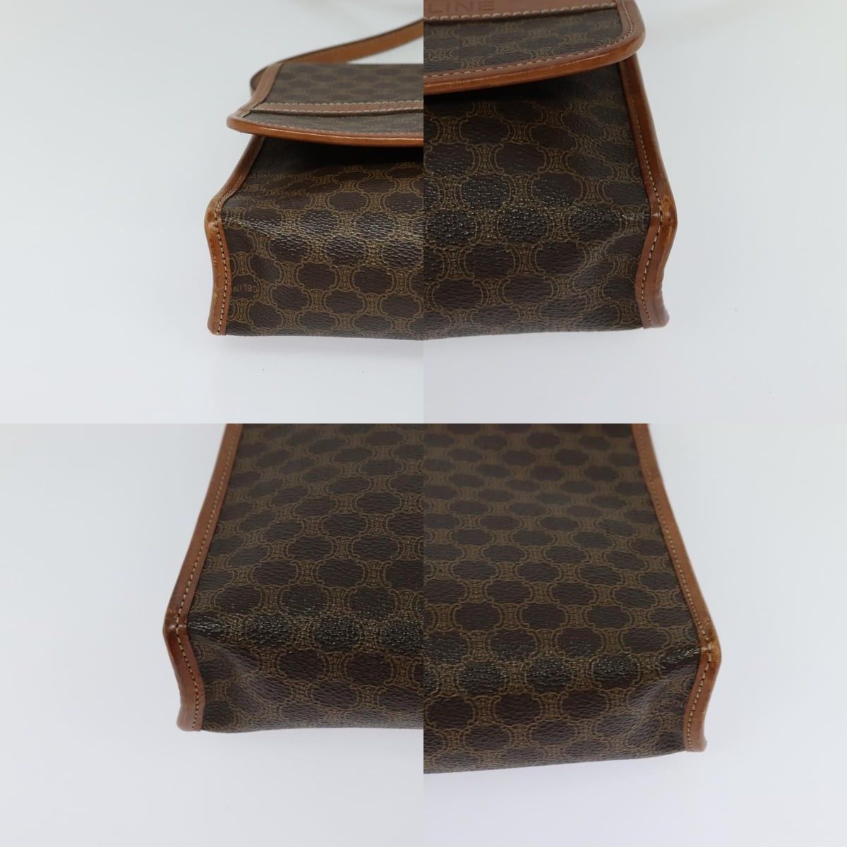 Celine CELINE Macadam Canvas Shoulder Bag Pvc Leather Brown Gold Size ONE SIZE - 10 Thumbnail