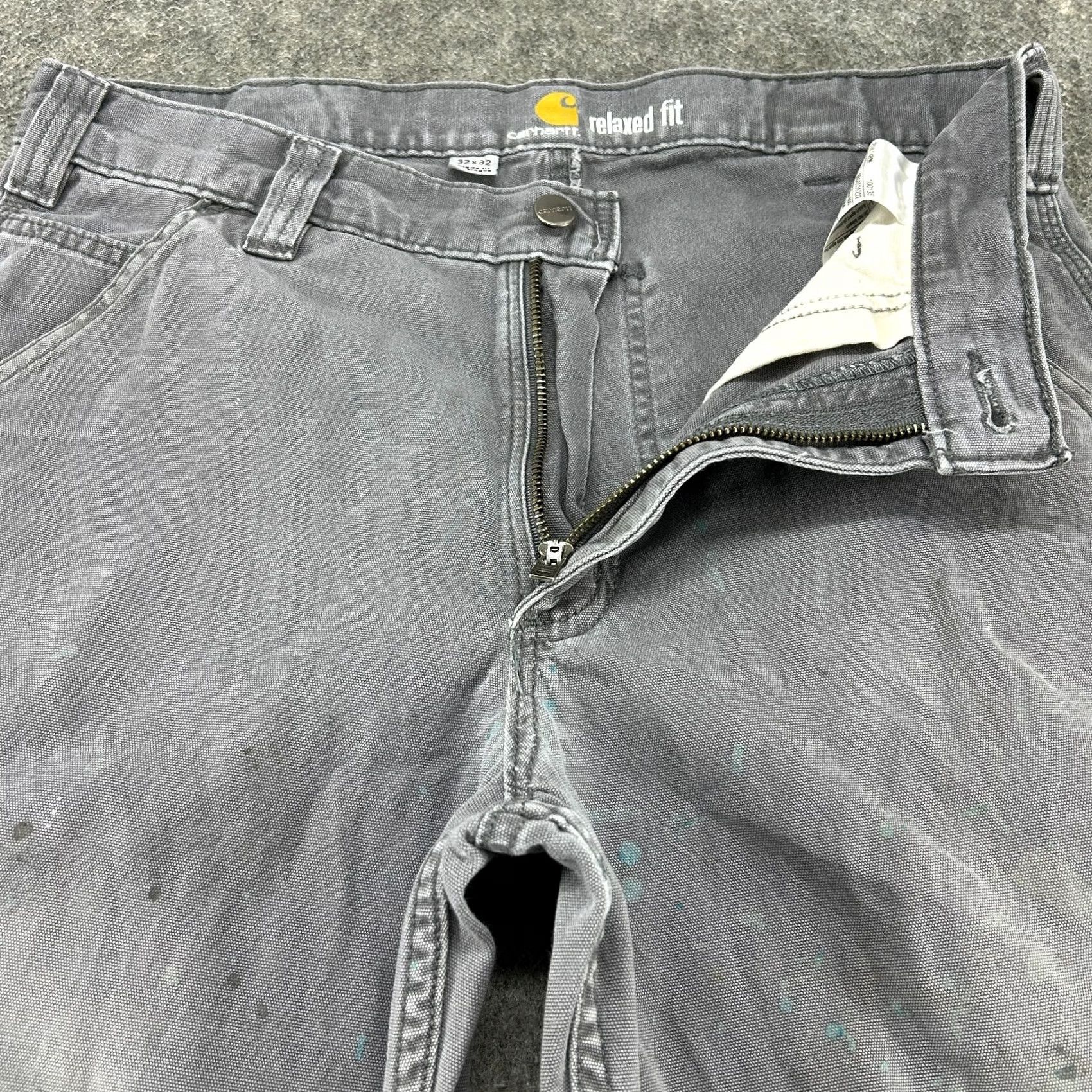 Carhartt VINTAGE Carhartt Pants Mens 32x32 Gray Carpenter Relaxed Rugged Flex Canvas Distressed Size US 32 / EU 48 - 2 Thumbnail