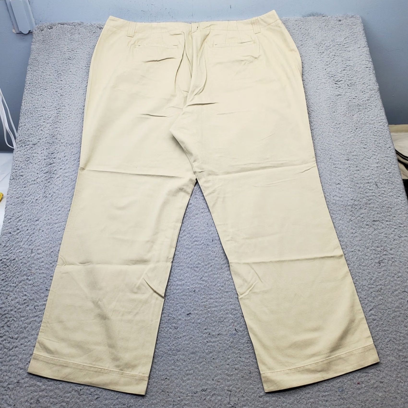 Vintage Venezia Chino Pants Womens 24 Tan Stretch Slightly Relaxed Fit Straight Leg Size 42" / US 20 - 2 Thumbnail
