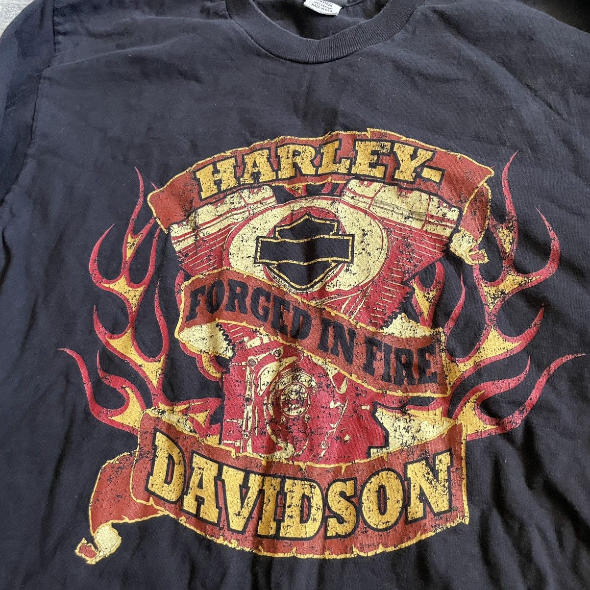 Harley Davidson Vintage Flaming fire Harley Davidson Long Sleeve shirt emble Size US L / EU 52-54 / 3 - 4 Thumbnail