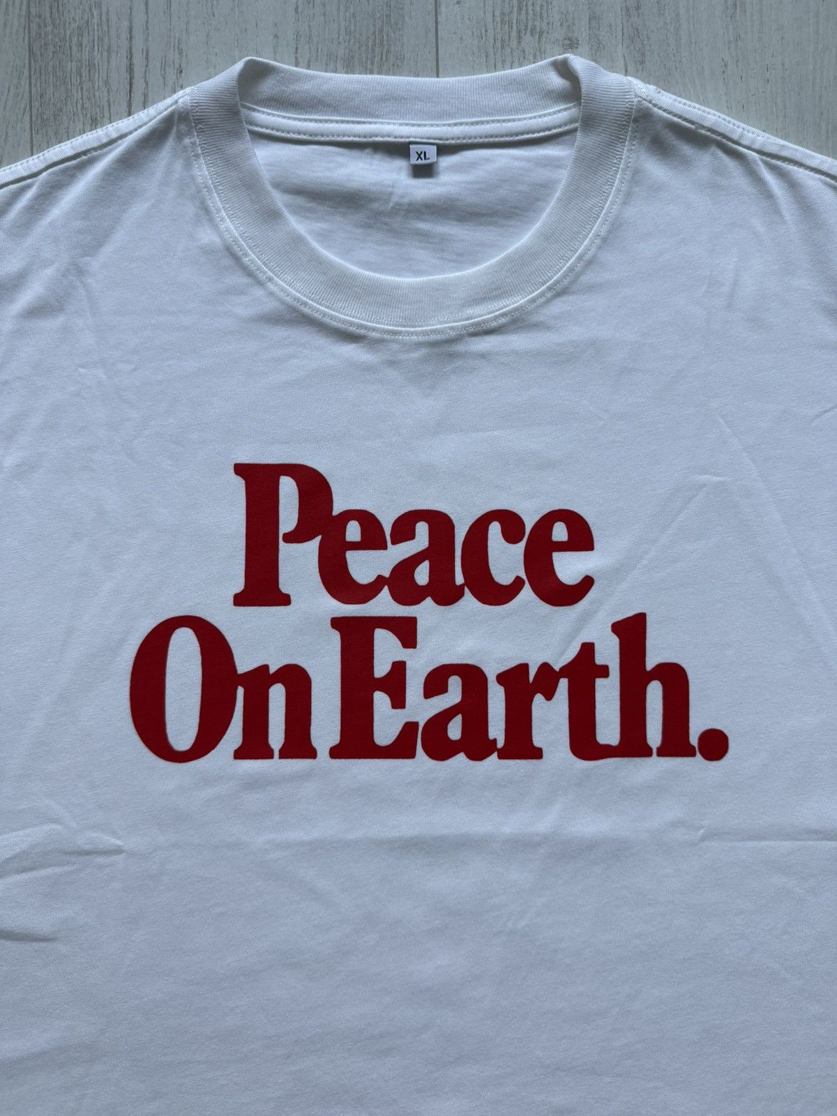 Other Peace On Earth T-Shirt Boxy Vintage Custom White XL Size US XL / EU 56 / 4 - 2 Thumbnail
