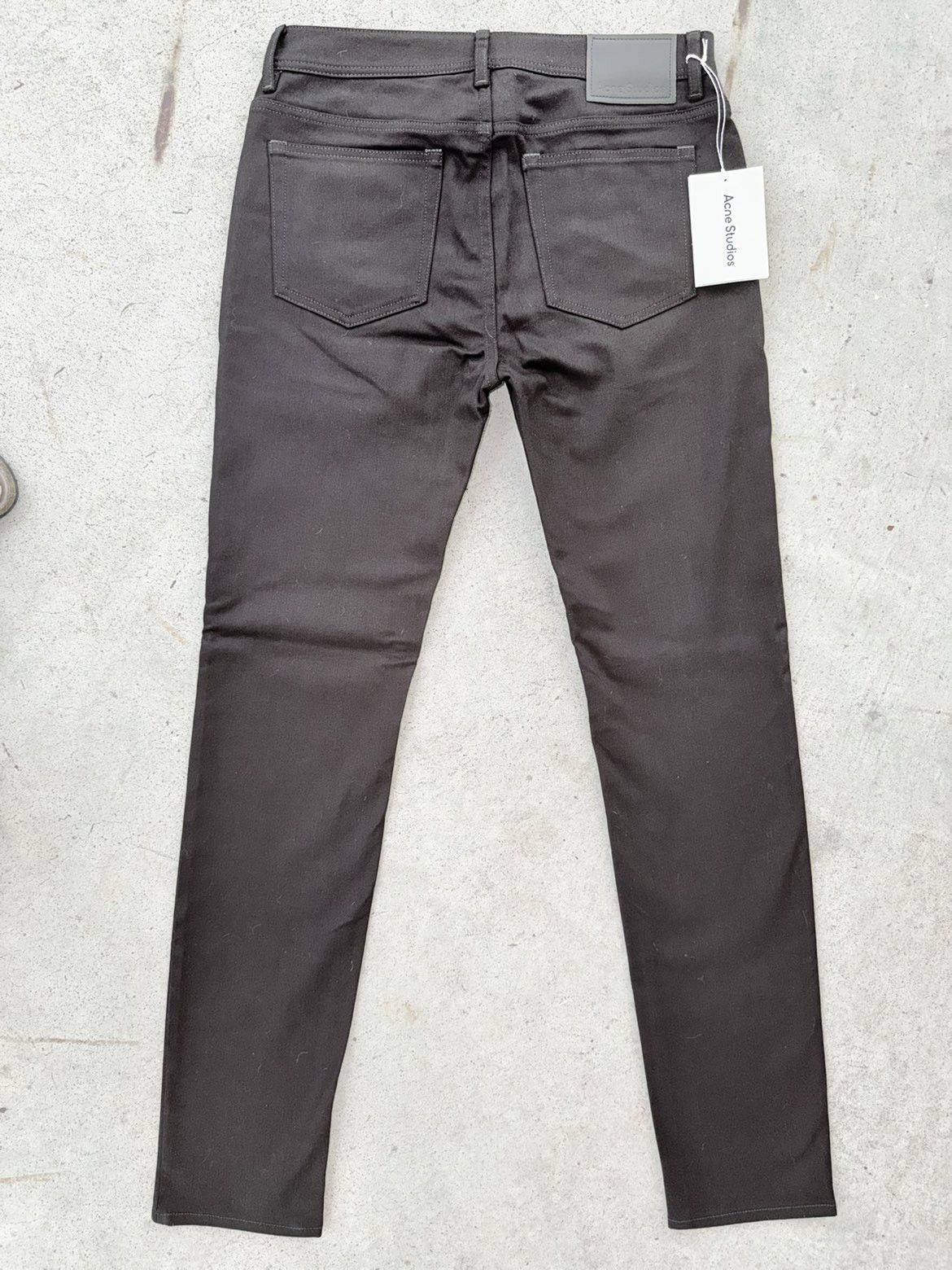 Acne Studios North Stay Black Leather Patch Denim Jeams Size US 33 - 1 Thumbnail