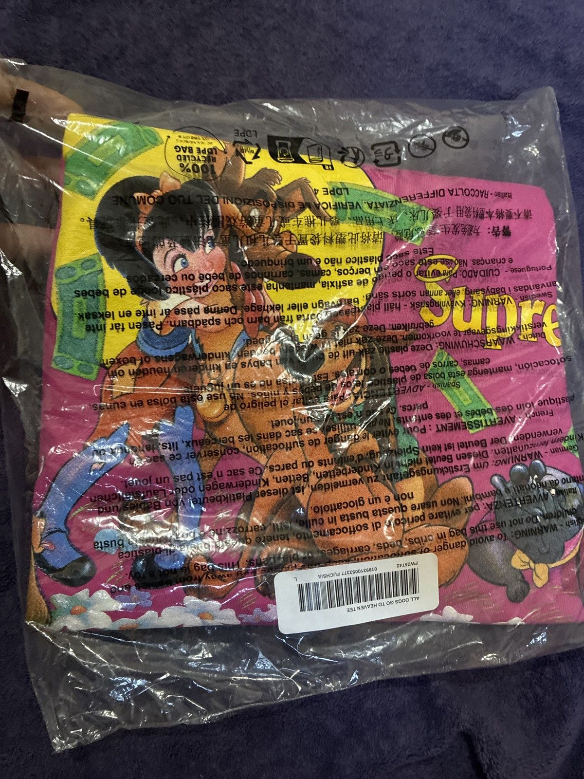 Supreme Supreme All Dogs Go To Heaven Tee Pink Size US L / EU 52-54 / 3 - 4 Thumbnail