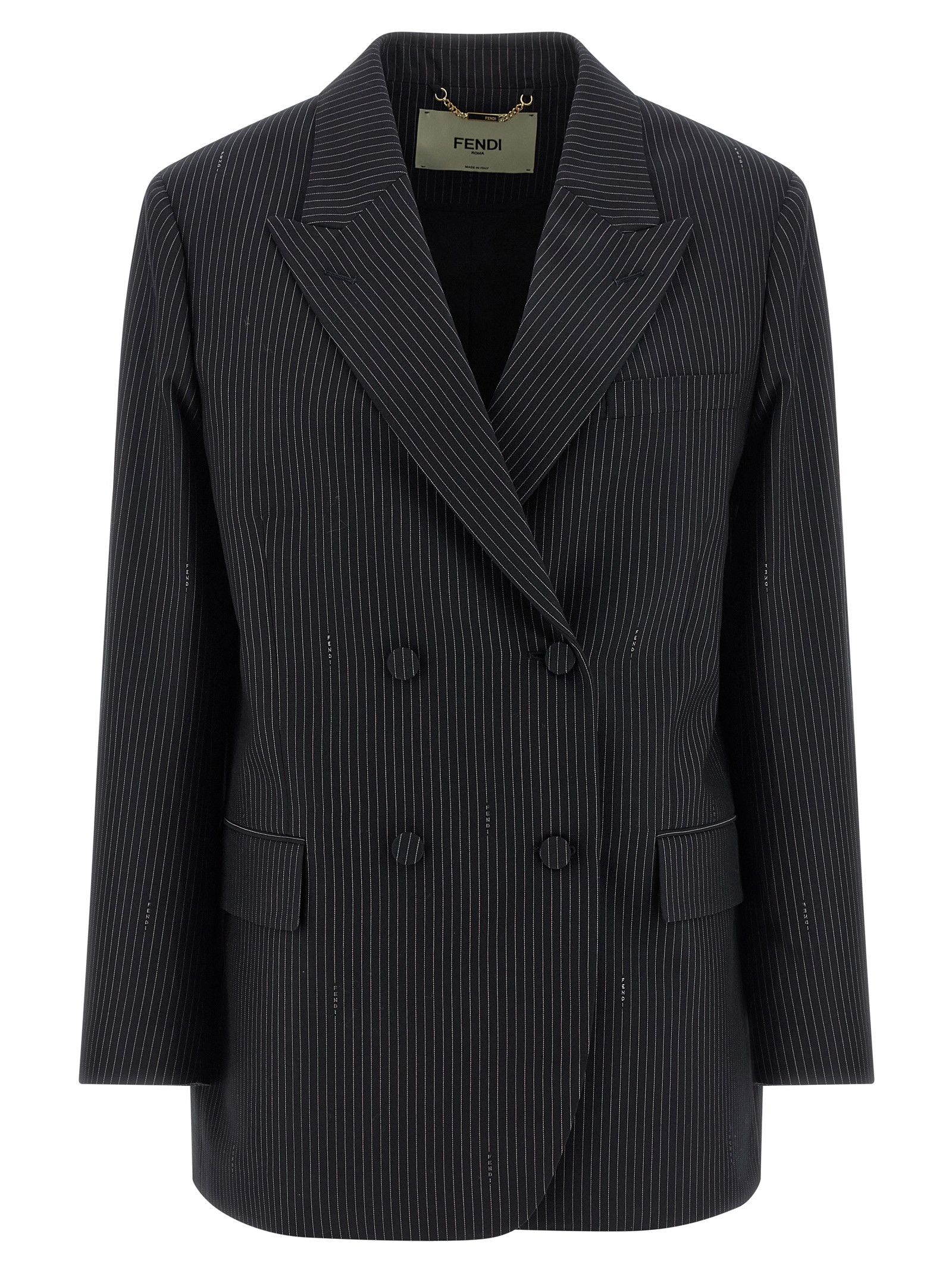 Fendi Pinstripe wool blazer Size XS / US 0-2 / IT 36-38 - 1 Thumbnail