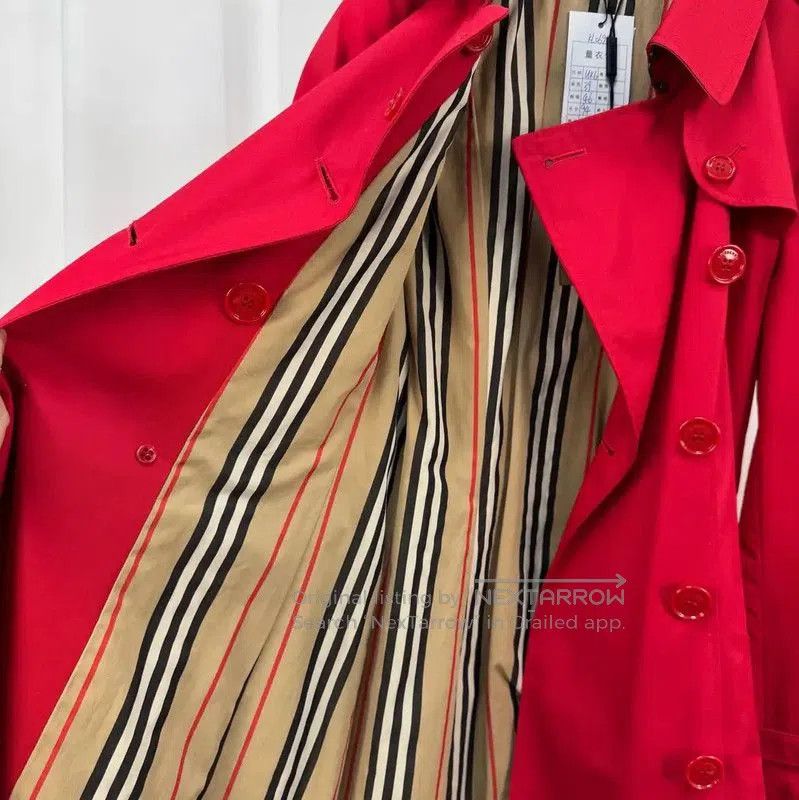 Burberry Burberry Red Cotton Double-Breasted Trench Coat. Size M / US 6-8 / IT 42-44 - 5 Thumbnail