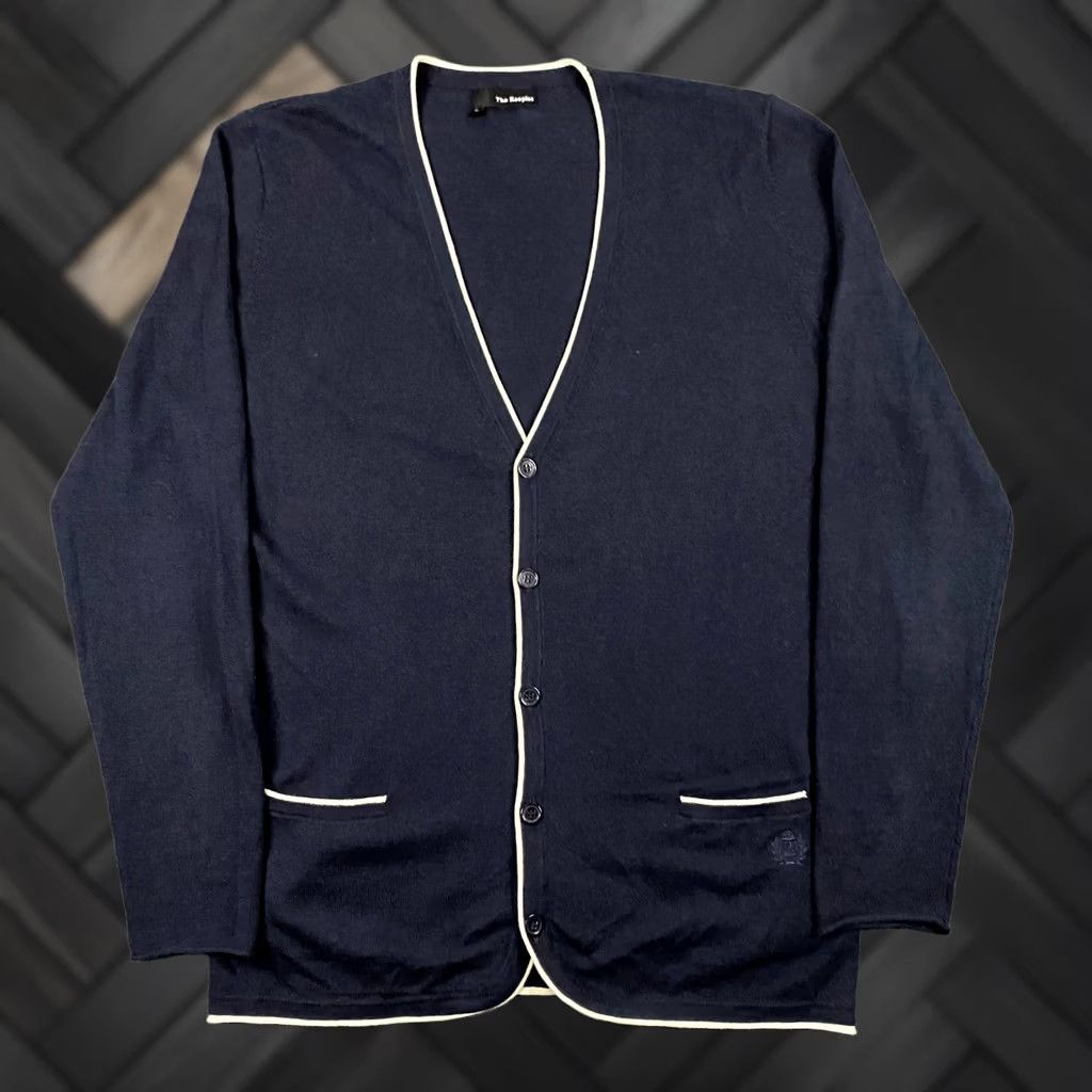 The Kooples VINTAGE The Kooples Cardigan Sweater Mens M Cotton Wool Lightweight Preppy Tipped Blue Wool Cotton Cardigan Men M Blue Fall Winter 90s Mens Size US M / EU 48-50 / 2 - 1 Thumbnail